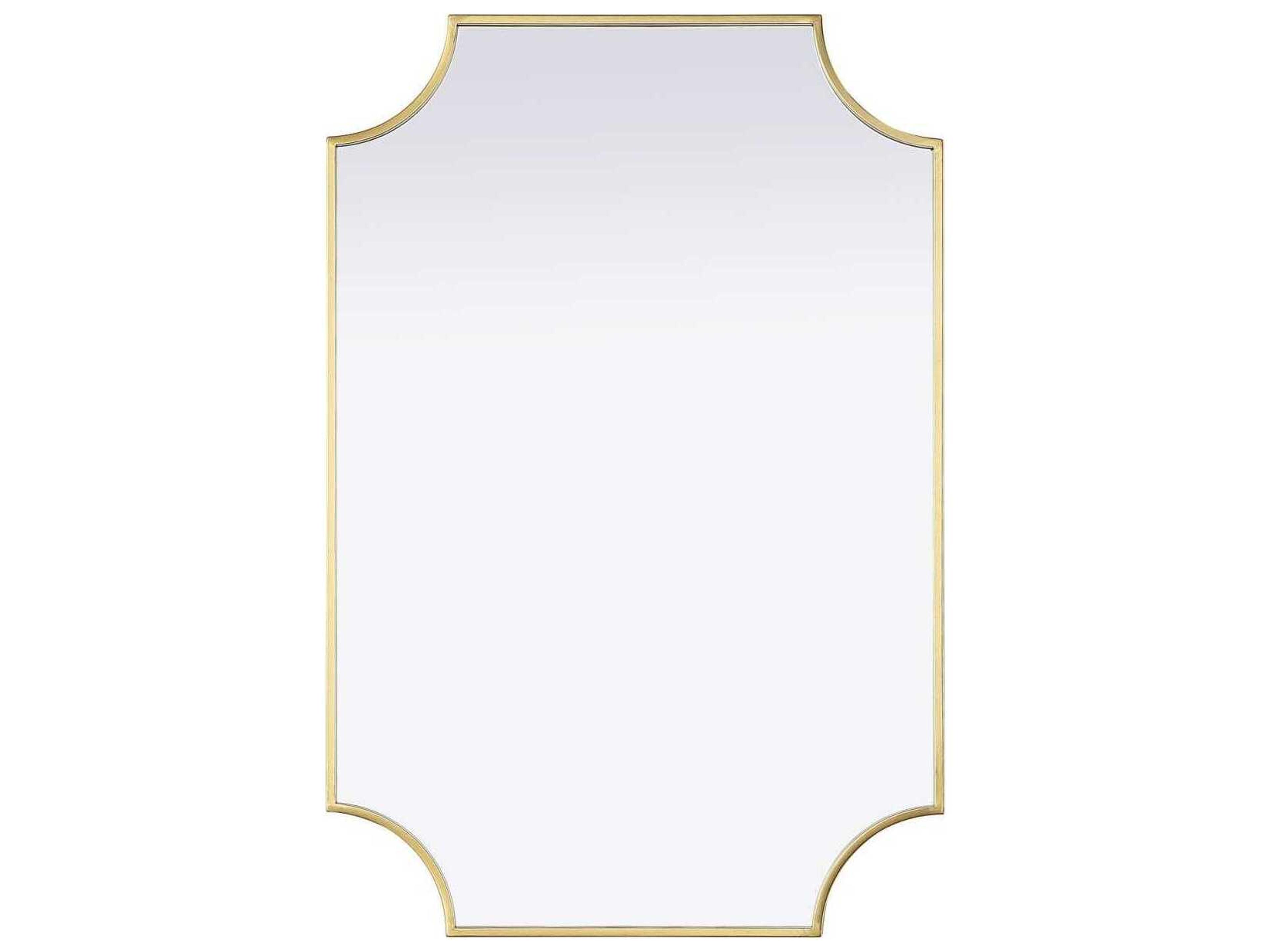 Elegant Lighting Everleigh Brass Notched Wall Mirror