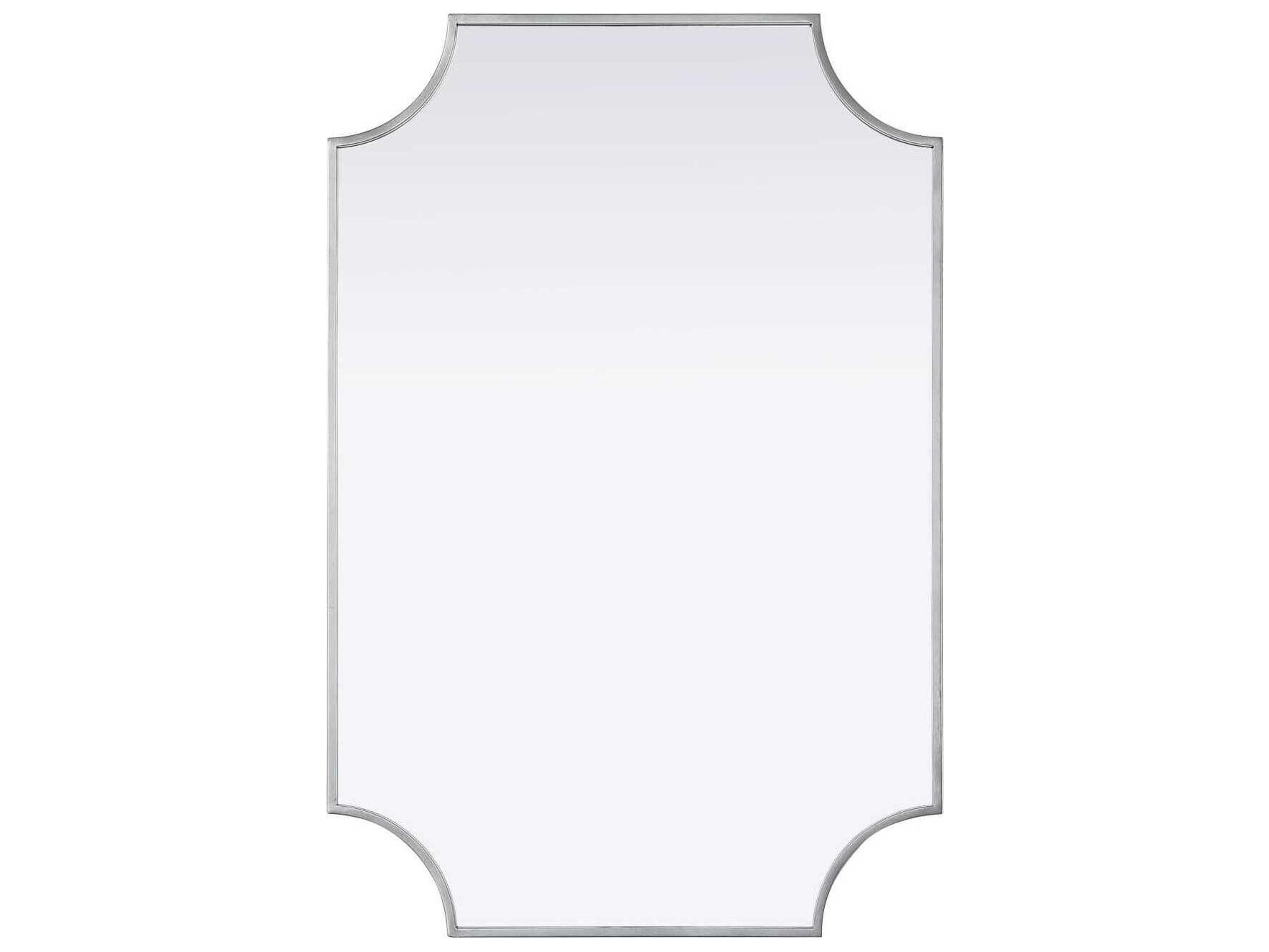 Elegant Lighting Everleigh Silver Notched Wall Mirror