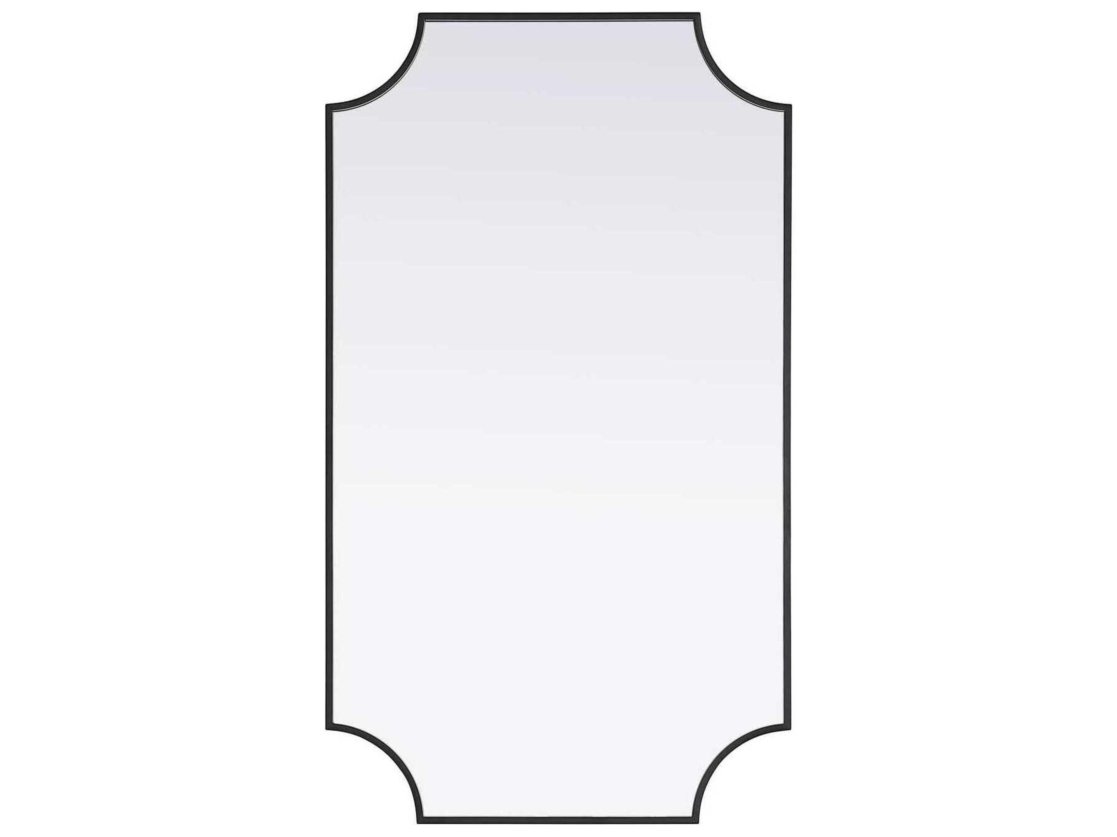 Elegant Lighting Everleigh Black Notched Wall Mirror