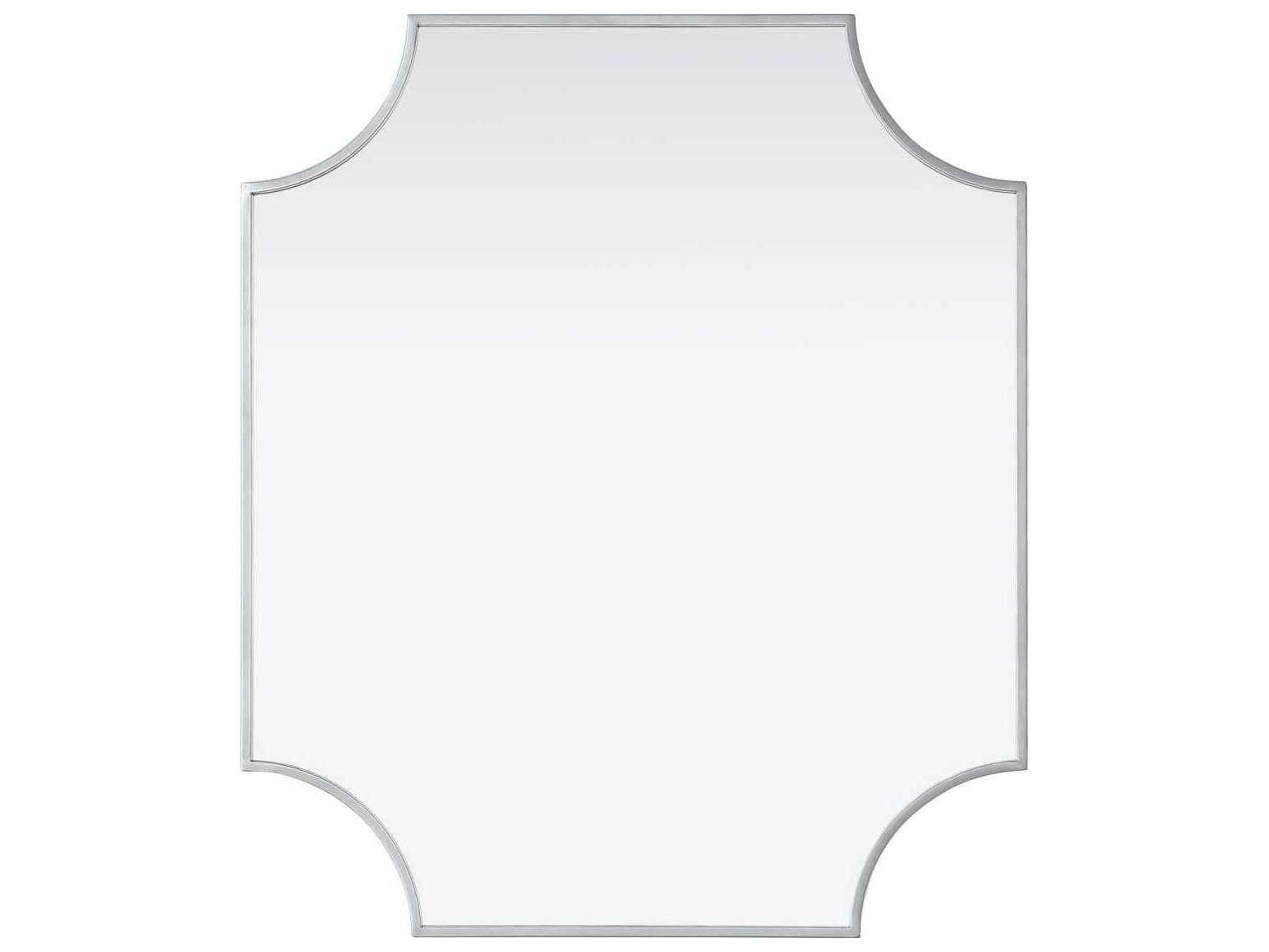 Elegant Lighting Everleigh Silver Notched Wall Mirror