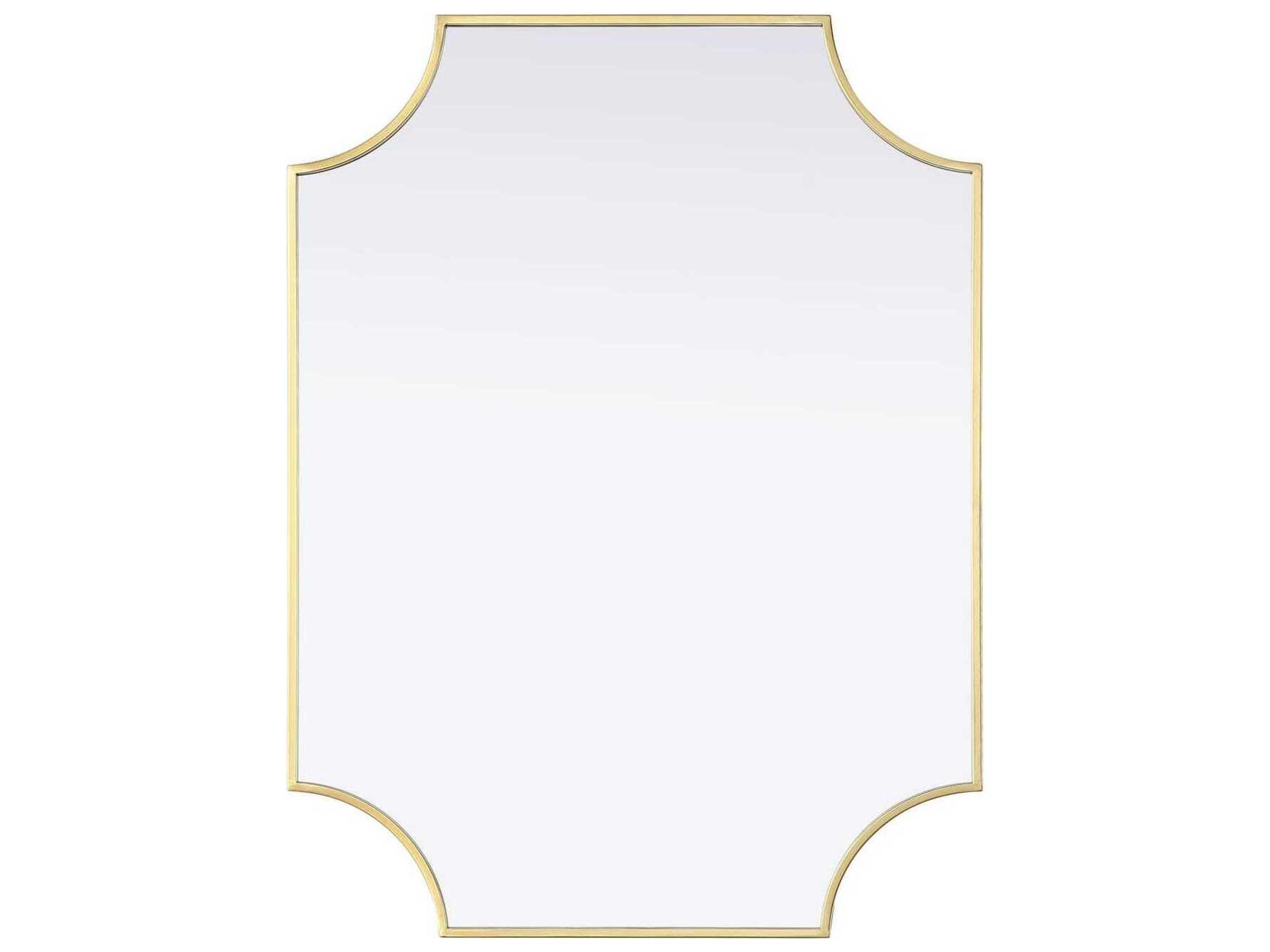 Elegant Lighting Everleigh Brass Notched Wall Mirror