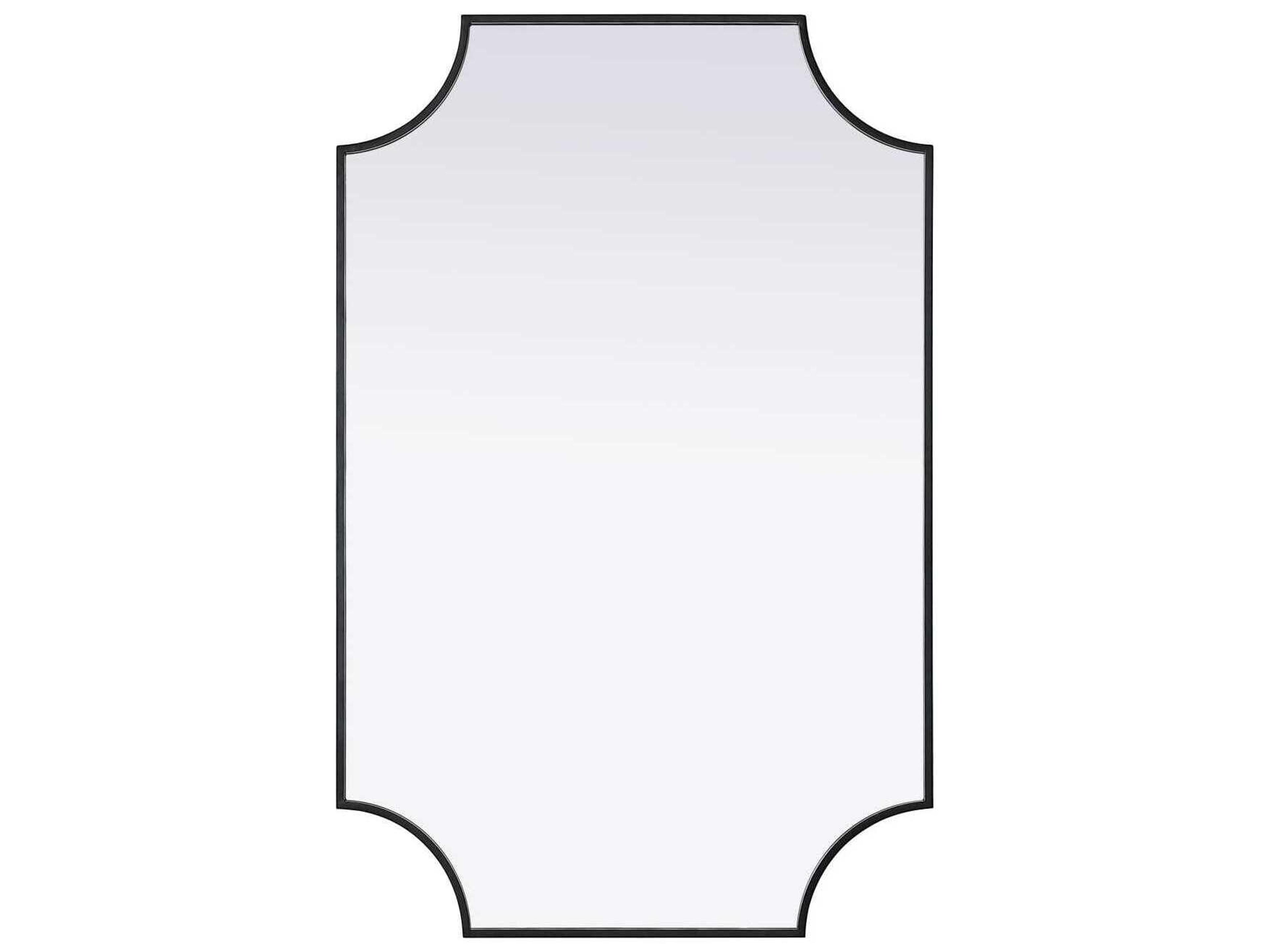 Elegant Lighting Everleigh Black Notched Wall Mirror