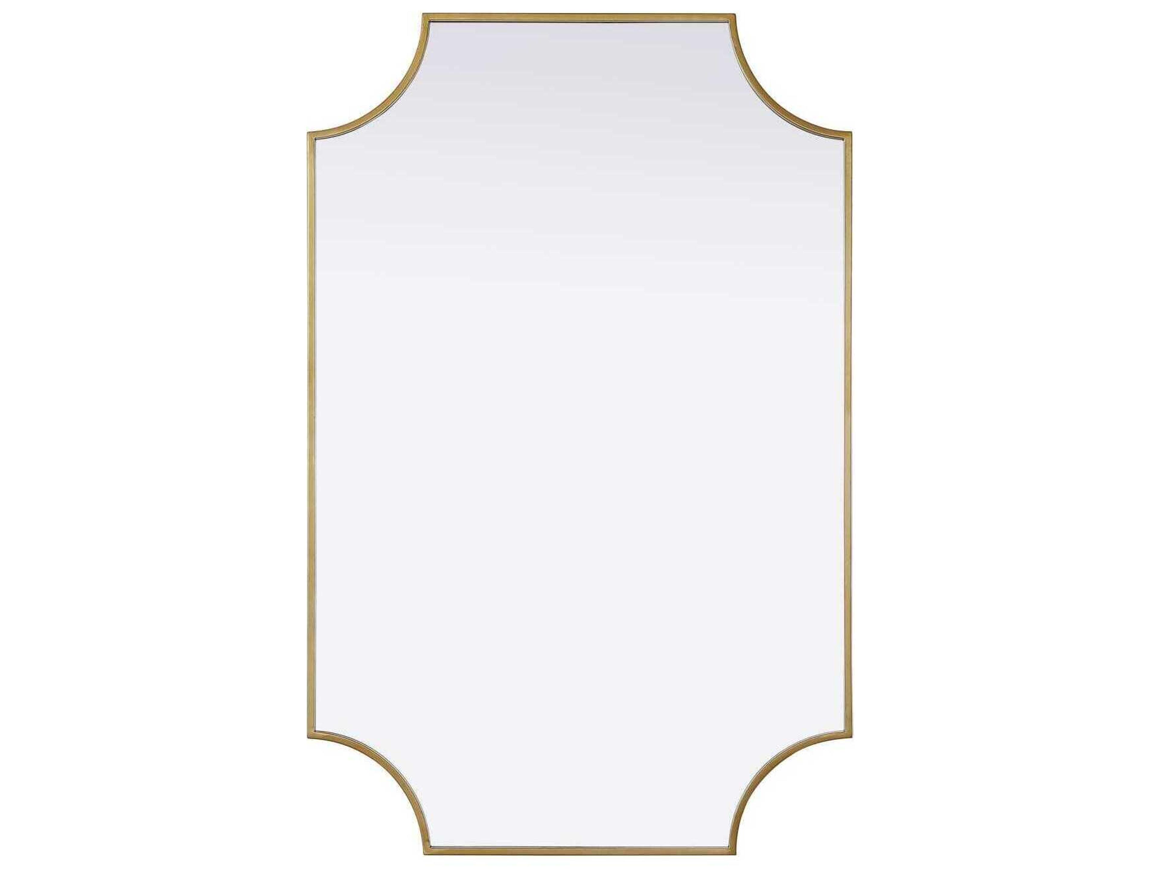Elegant Lighting Everleigh Brass Notched Wall Mirror