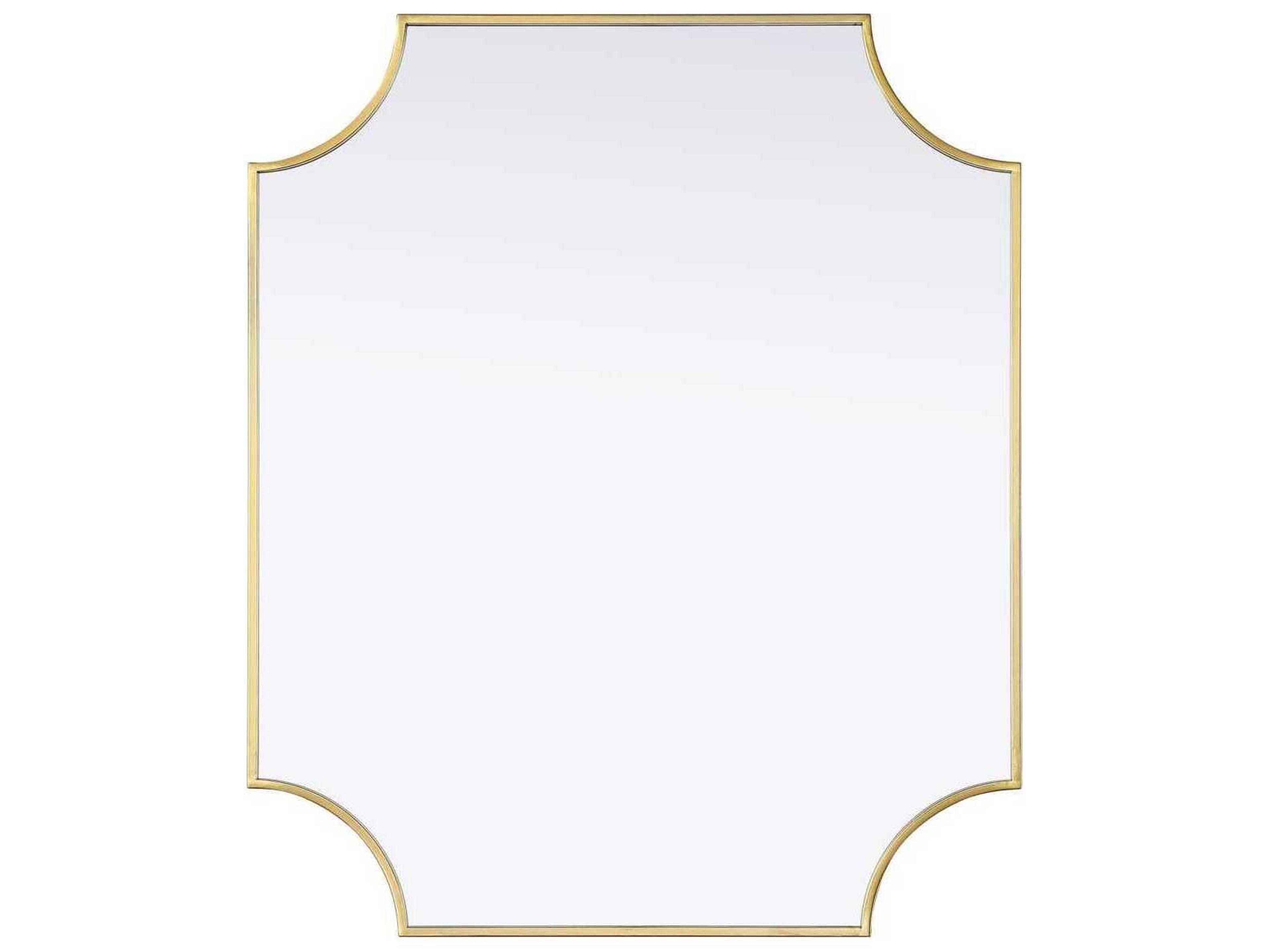 Elegant Lighting Everleigh Brass Notched Wall Mirror
