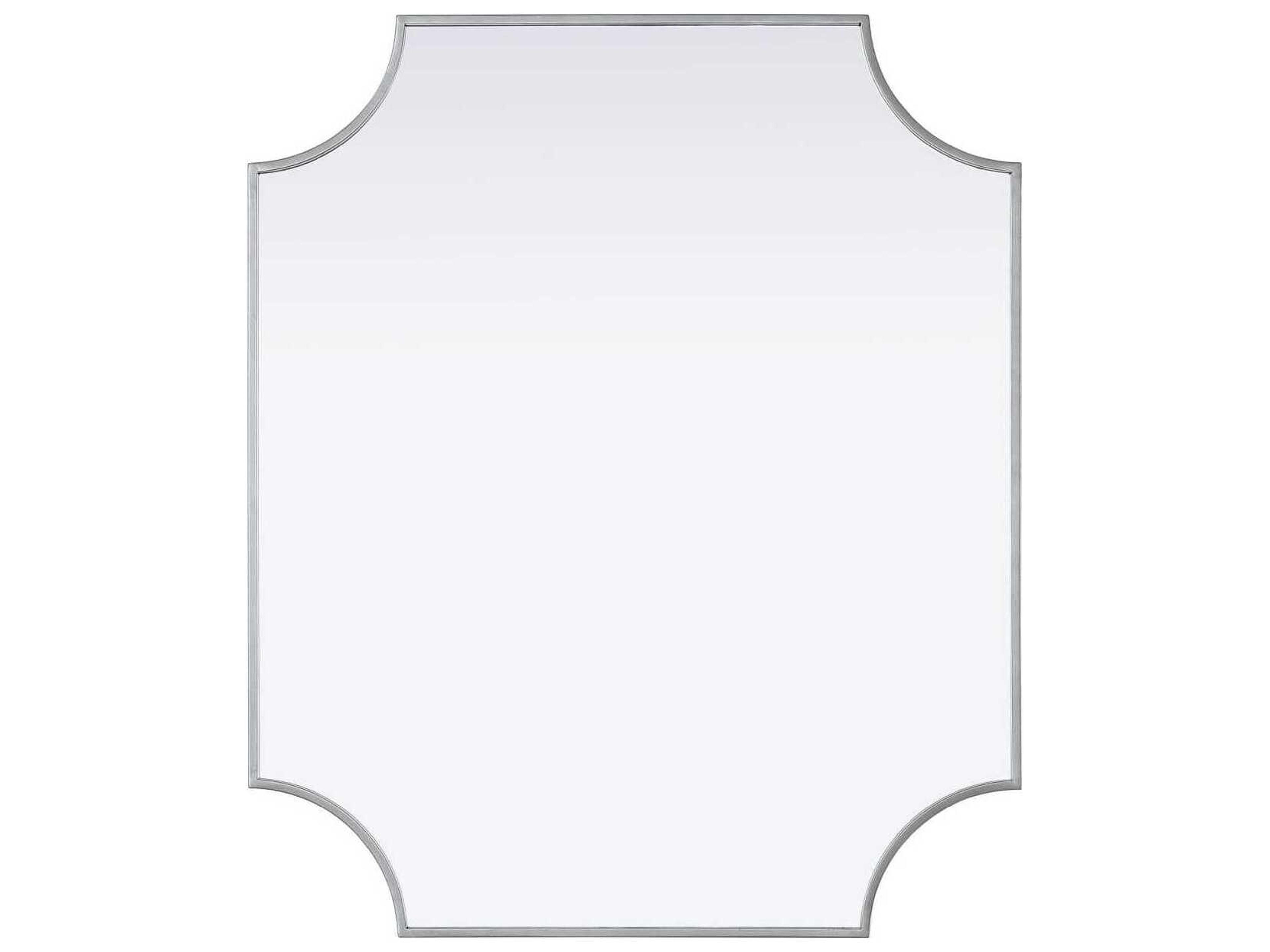 Elegant Lighting Everleigh Silver Notched Wall Mirror