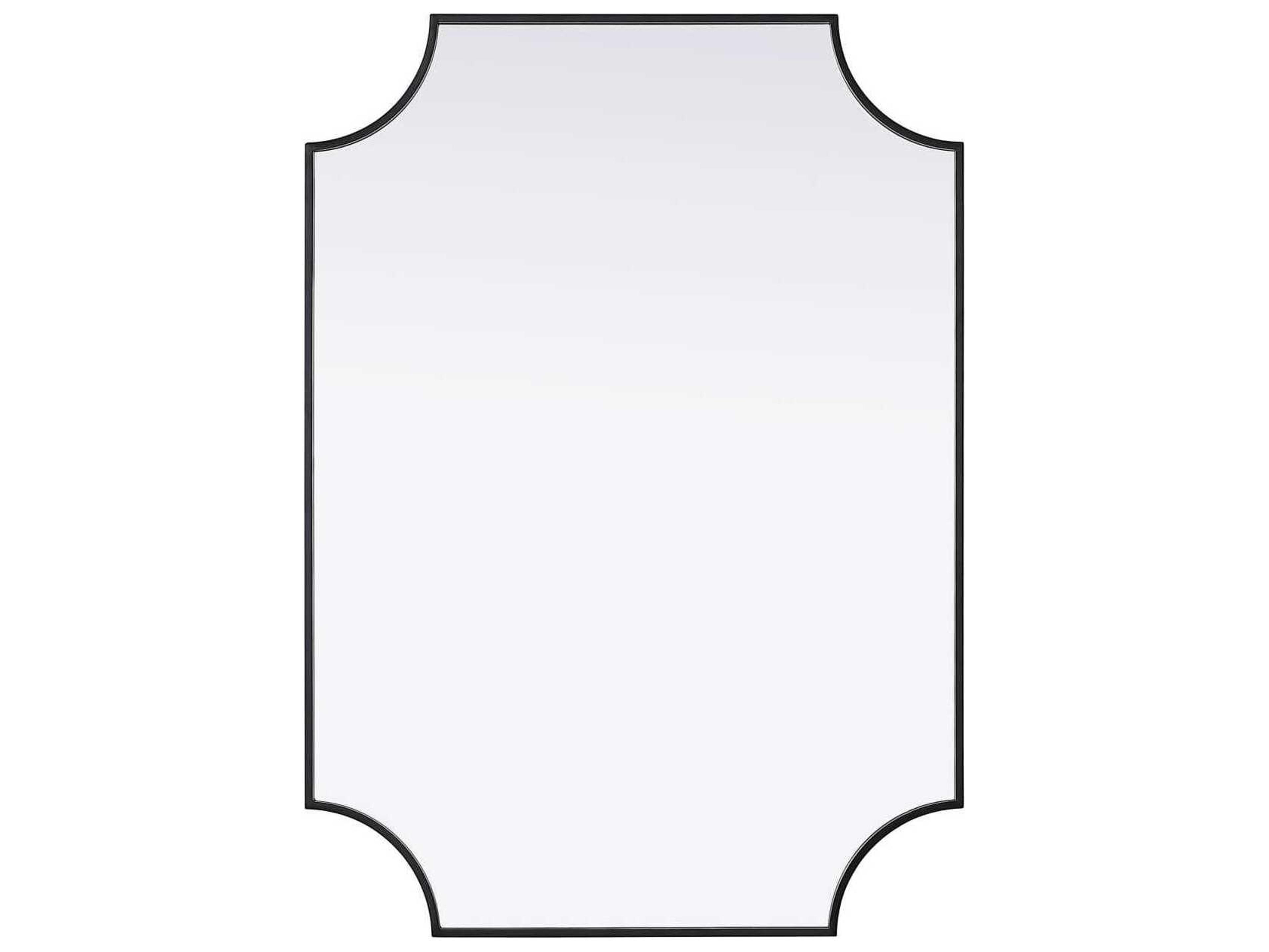 Elegant Lighting Everleigh Black Notched Wall Mirror