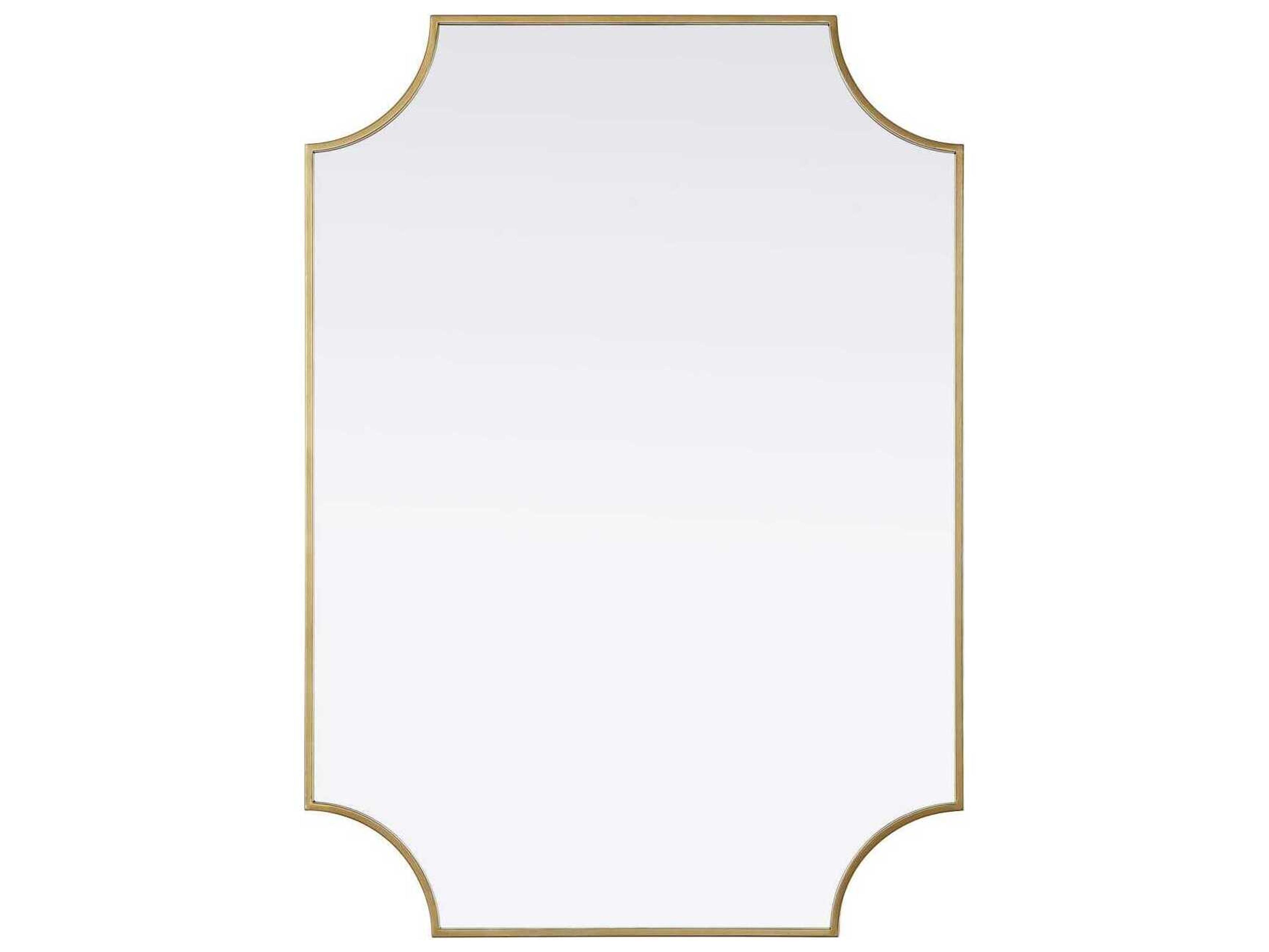 Elegant Lighting Everleigh Brass Notched Wall Mirror