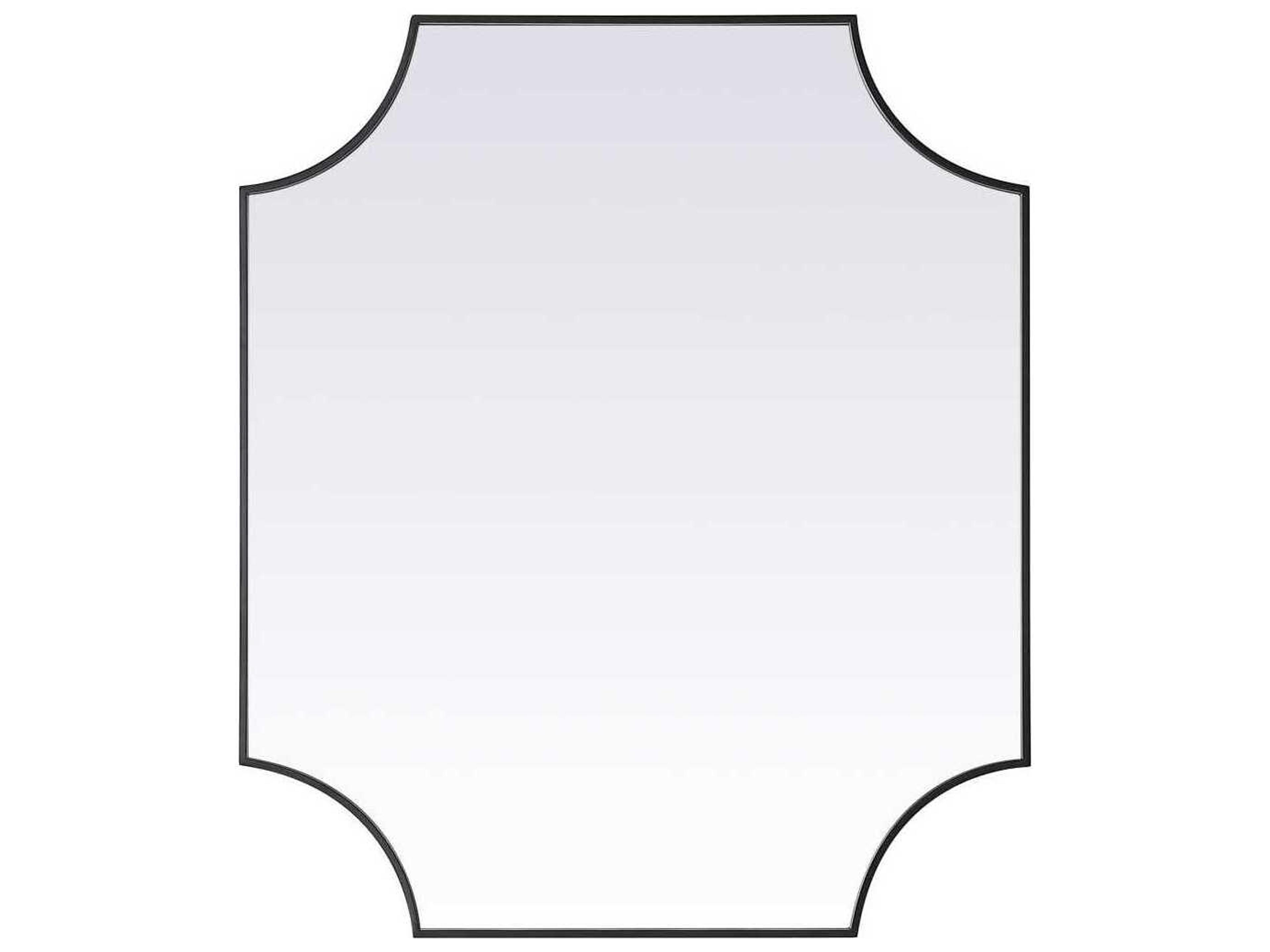 Elegant Lighting Everleigh Black Notched Wall Mirror