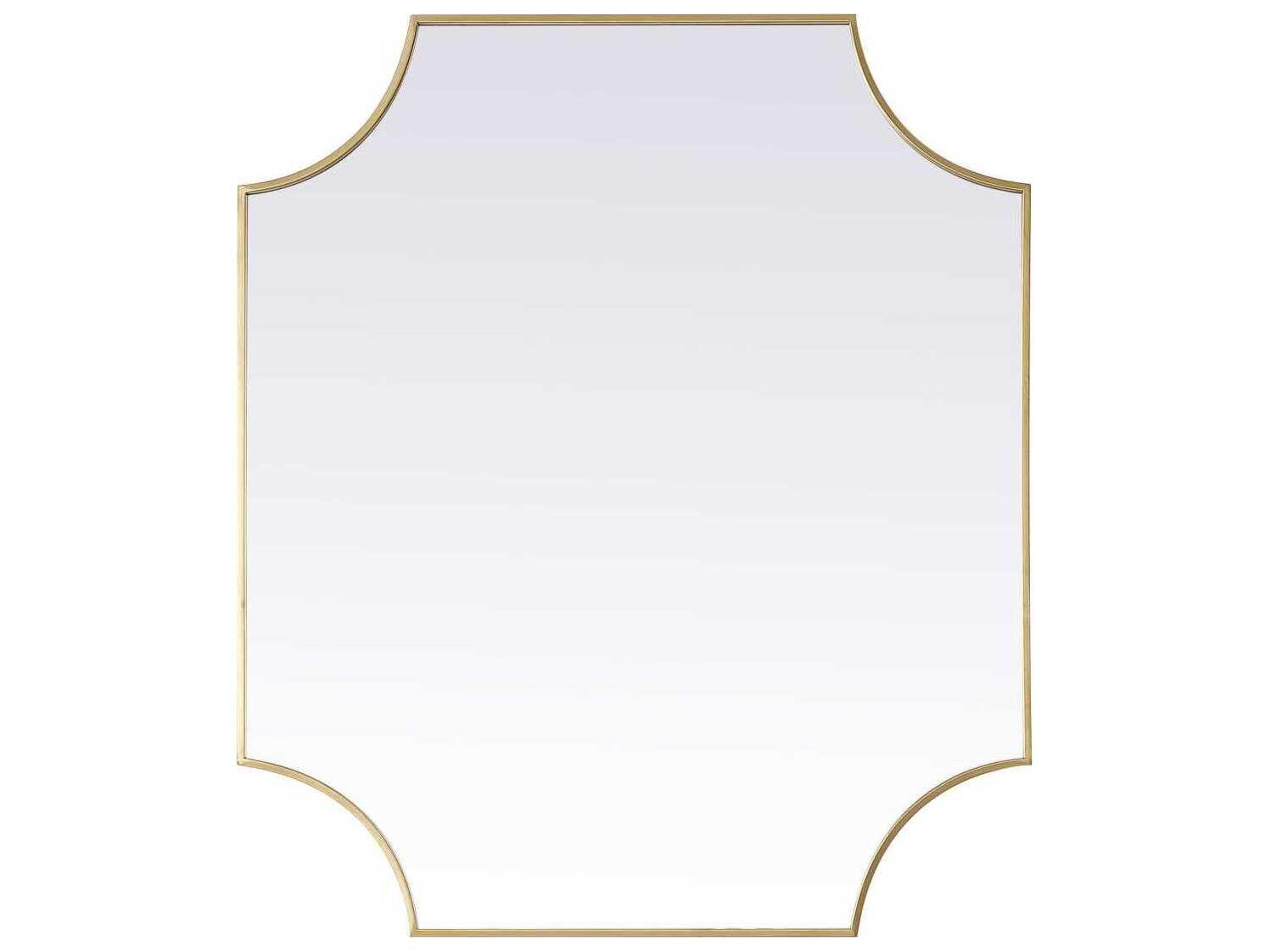 Elegant Lighting Everleigh Brass Notched Wall Mirror