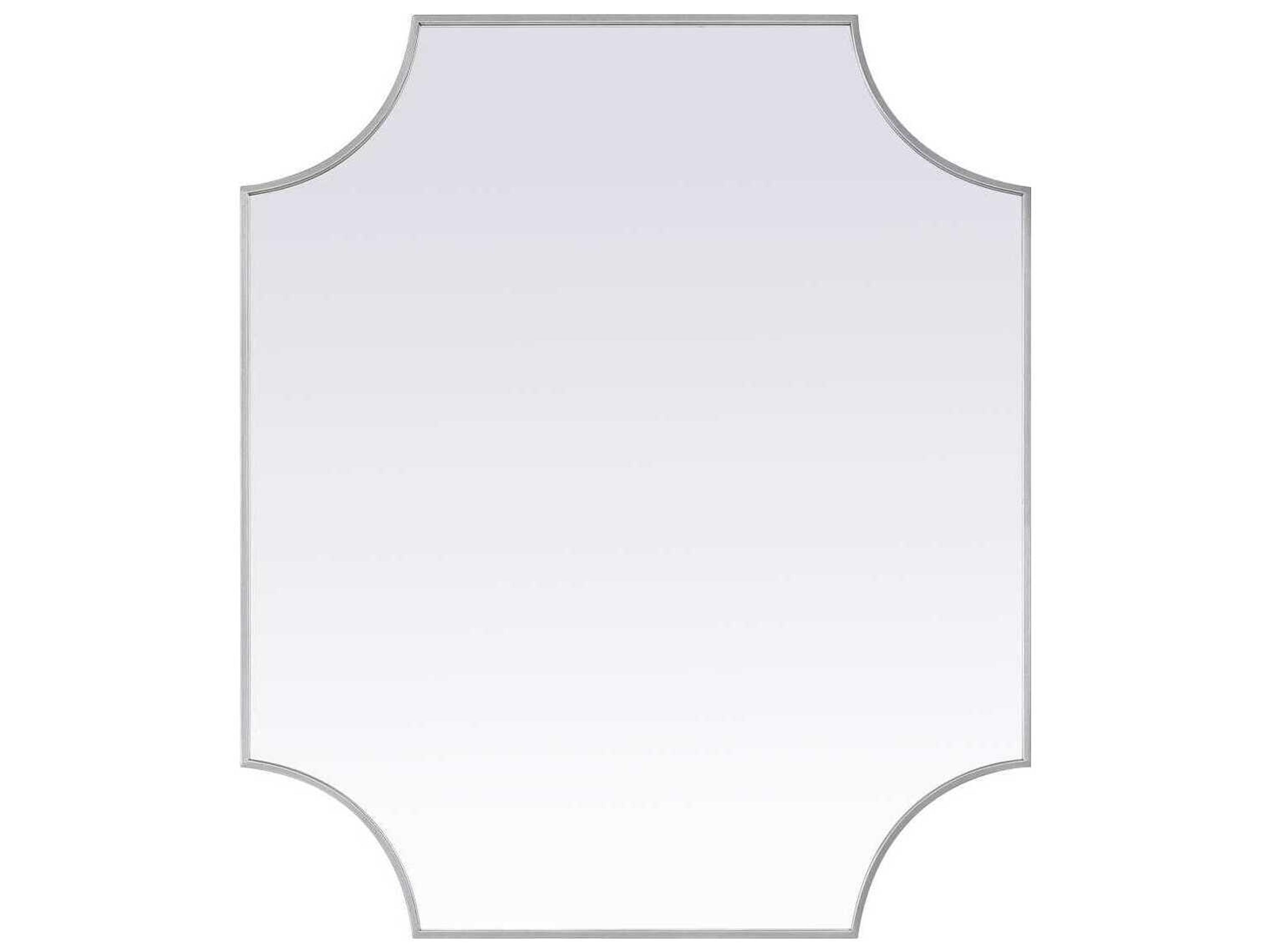 Elegant Lighting Everleigh Silver Notched Wall Mirror