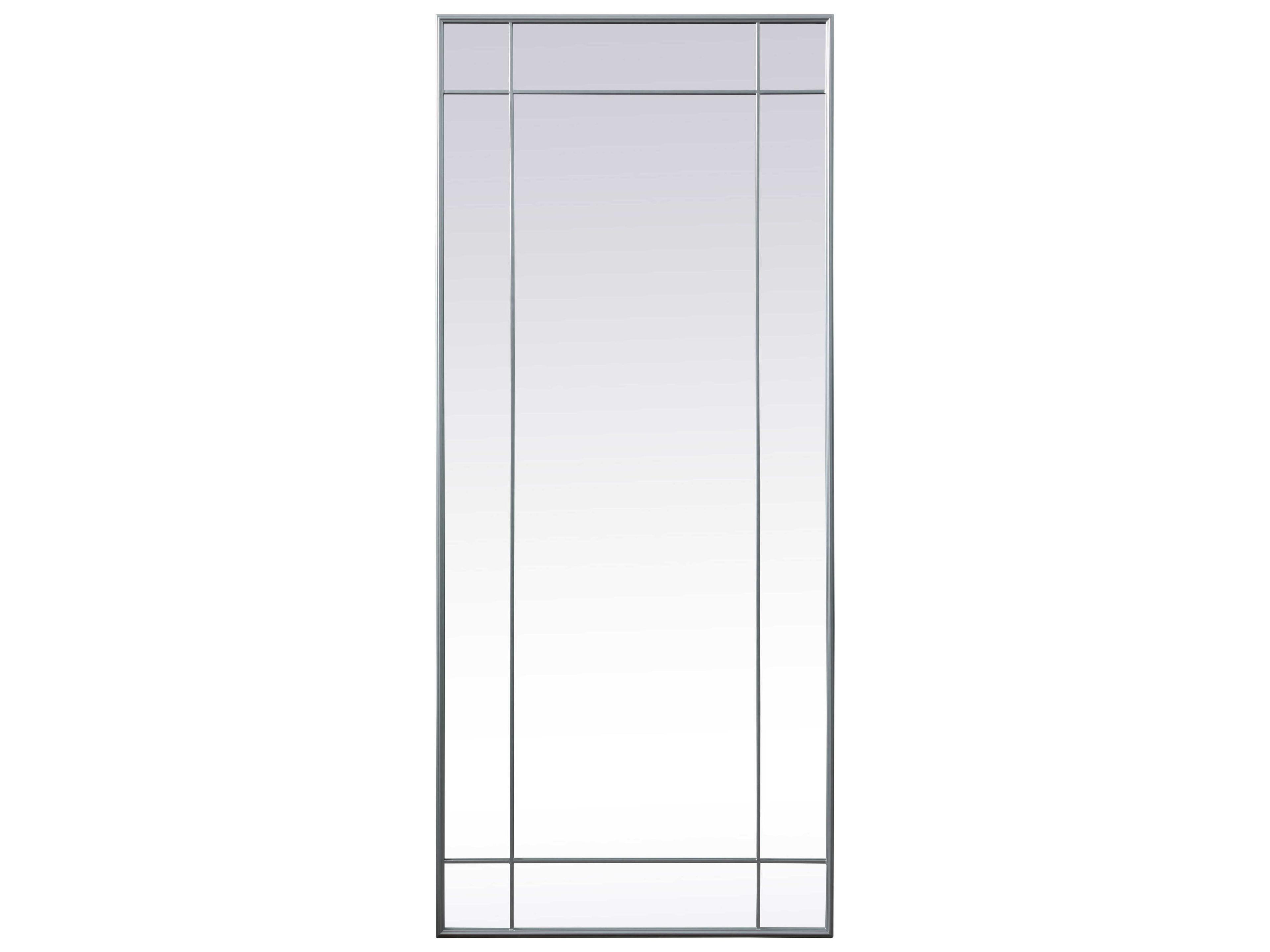 Elegant Lighting Viola Silver Rectangular Floor Mirror