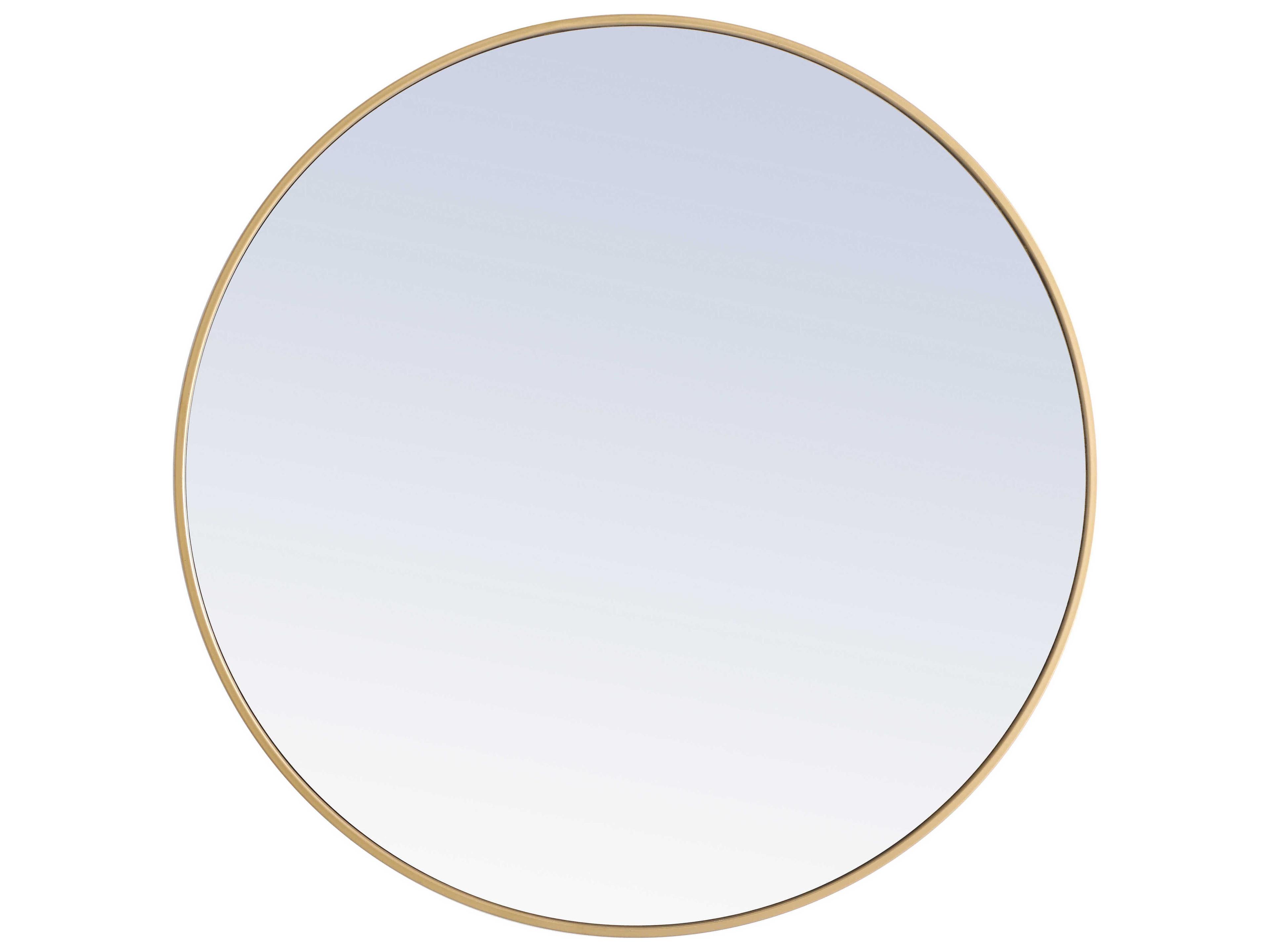 Elegant Lighting Eternity Brass Round Wall Mirror