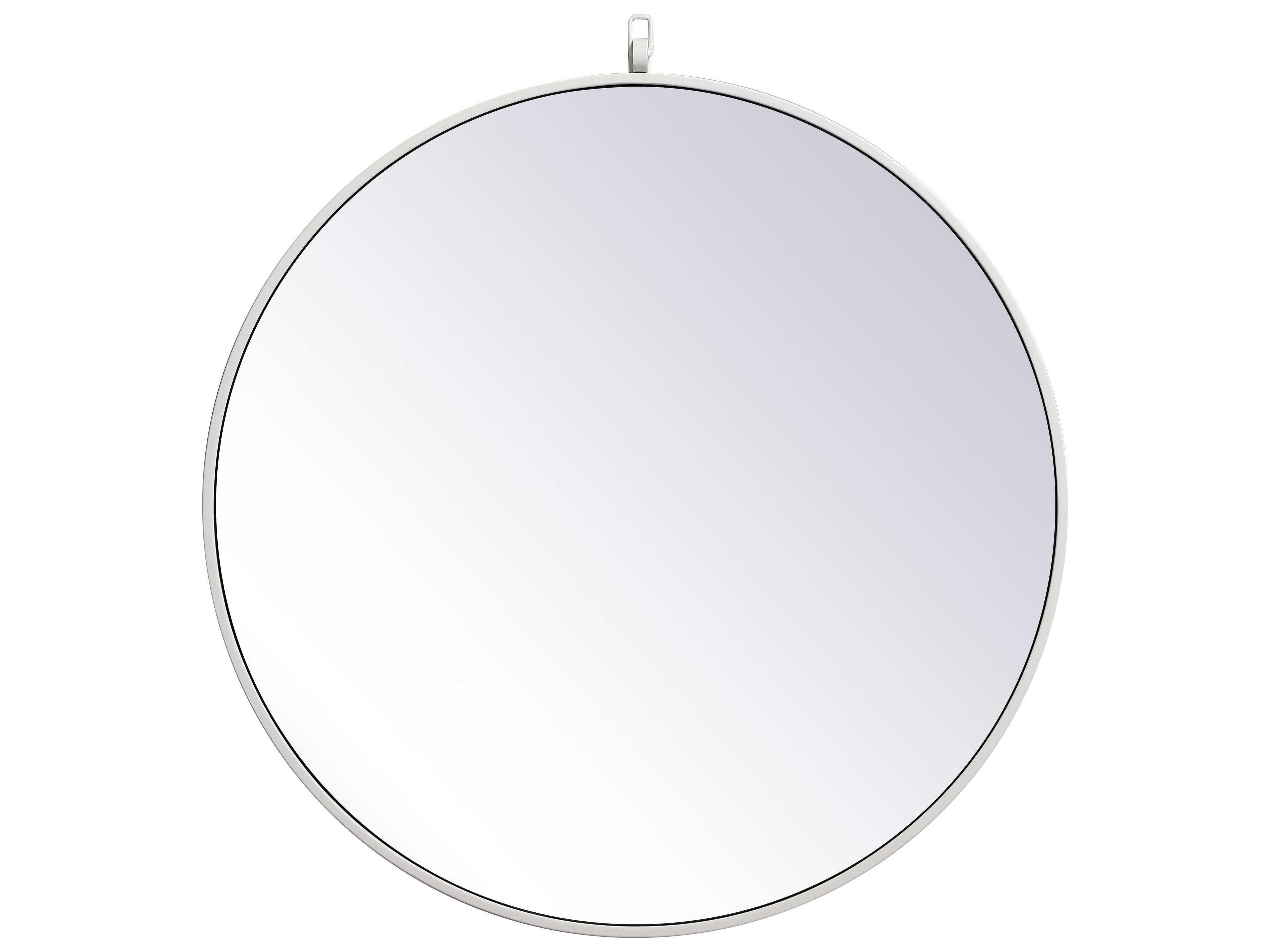 Elegant Lighting Eternity White Round Wall Mirror