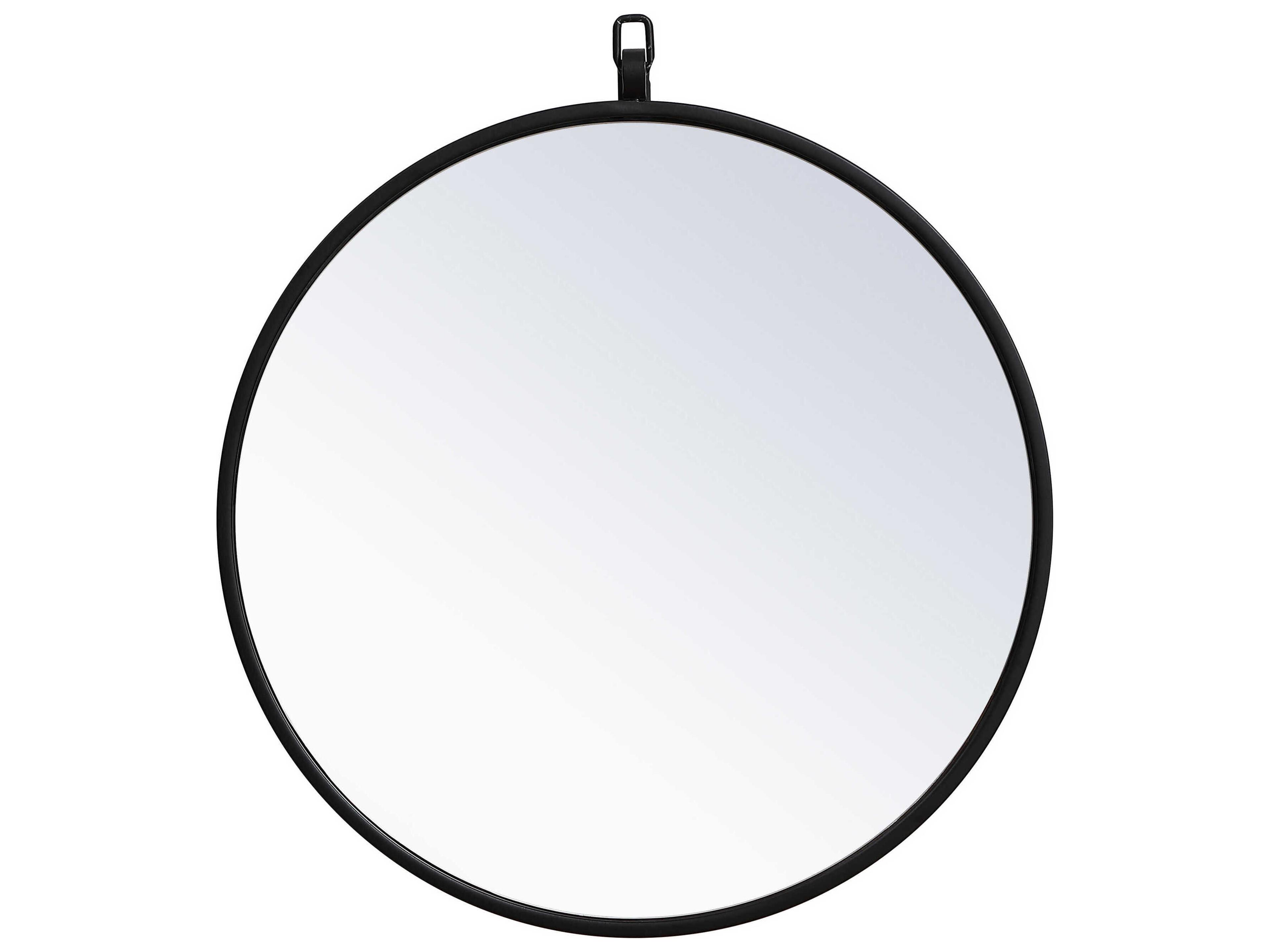 Elegant Lighting Eternity Black Round Wall Mirror
