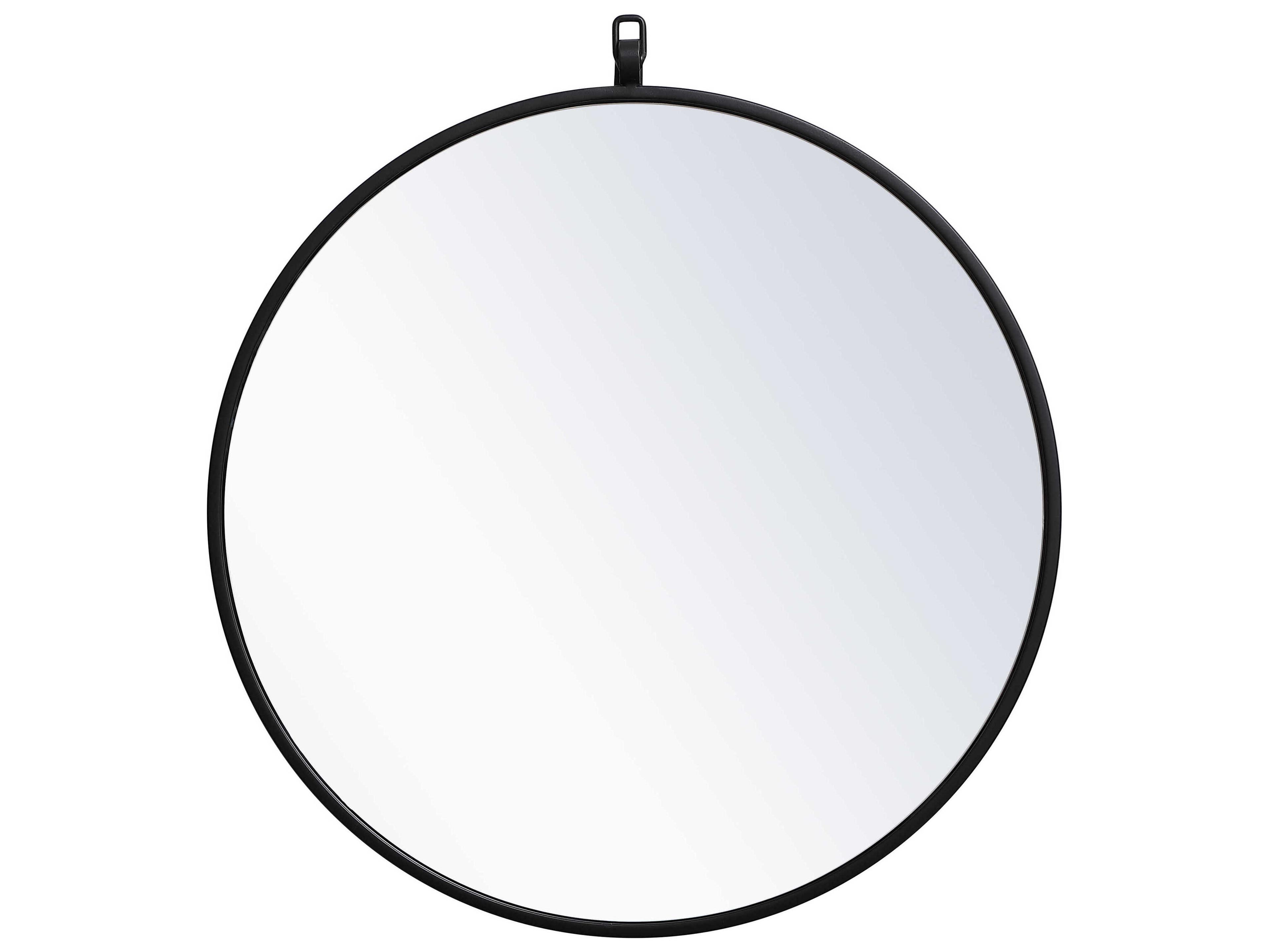 Elegant Lighting Eternity Black Round Wall Mirror