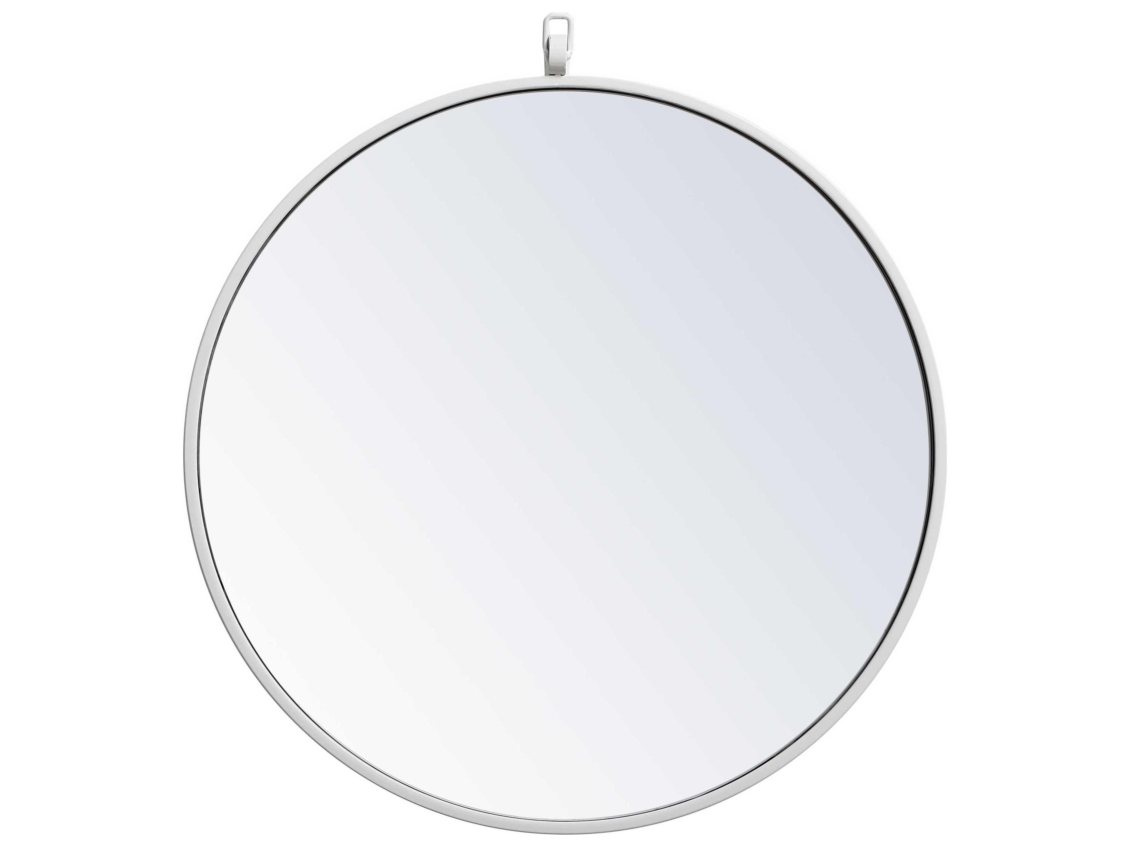 Elegant Lighting Eternity White Round Wall Mirror