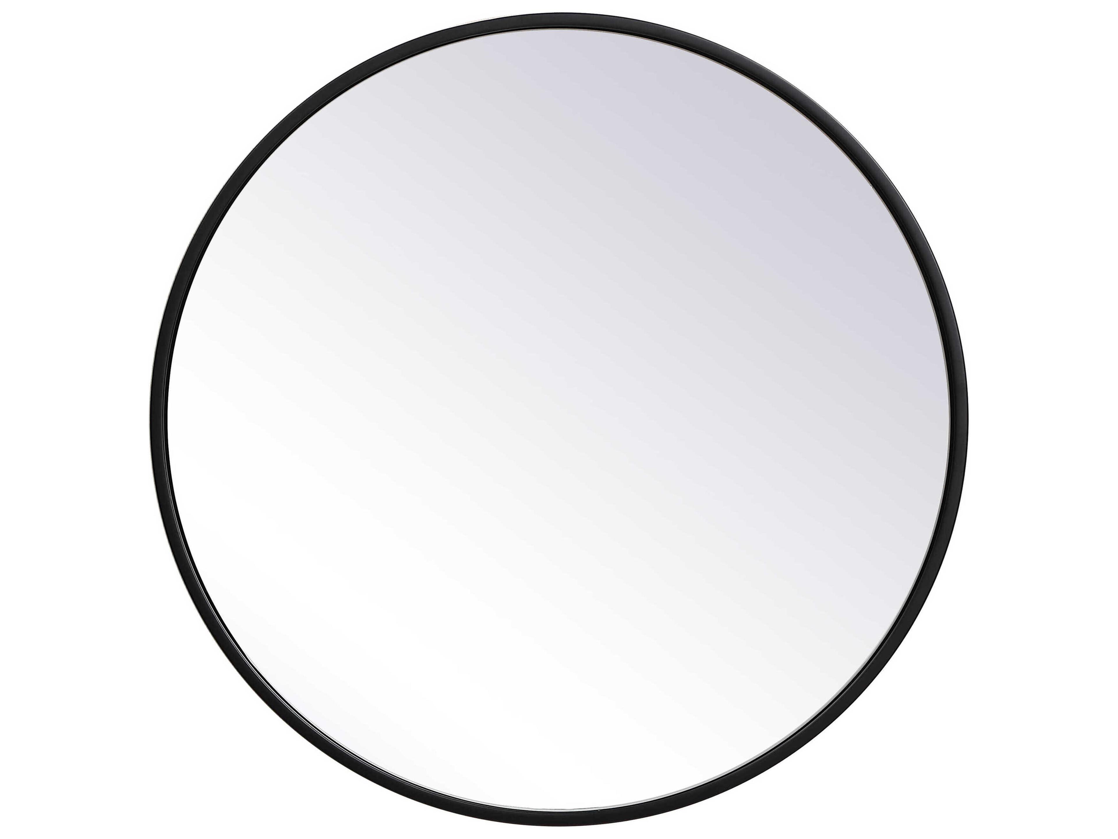 Elegant Lighting Eternity Black Round Wall Mirror