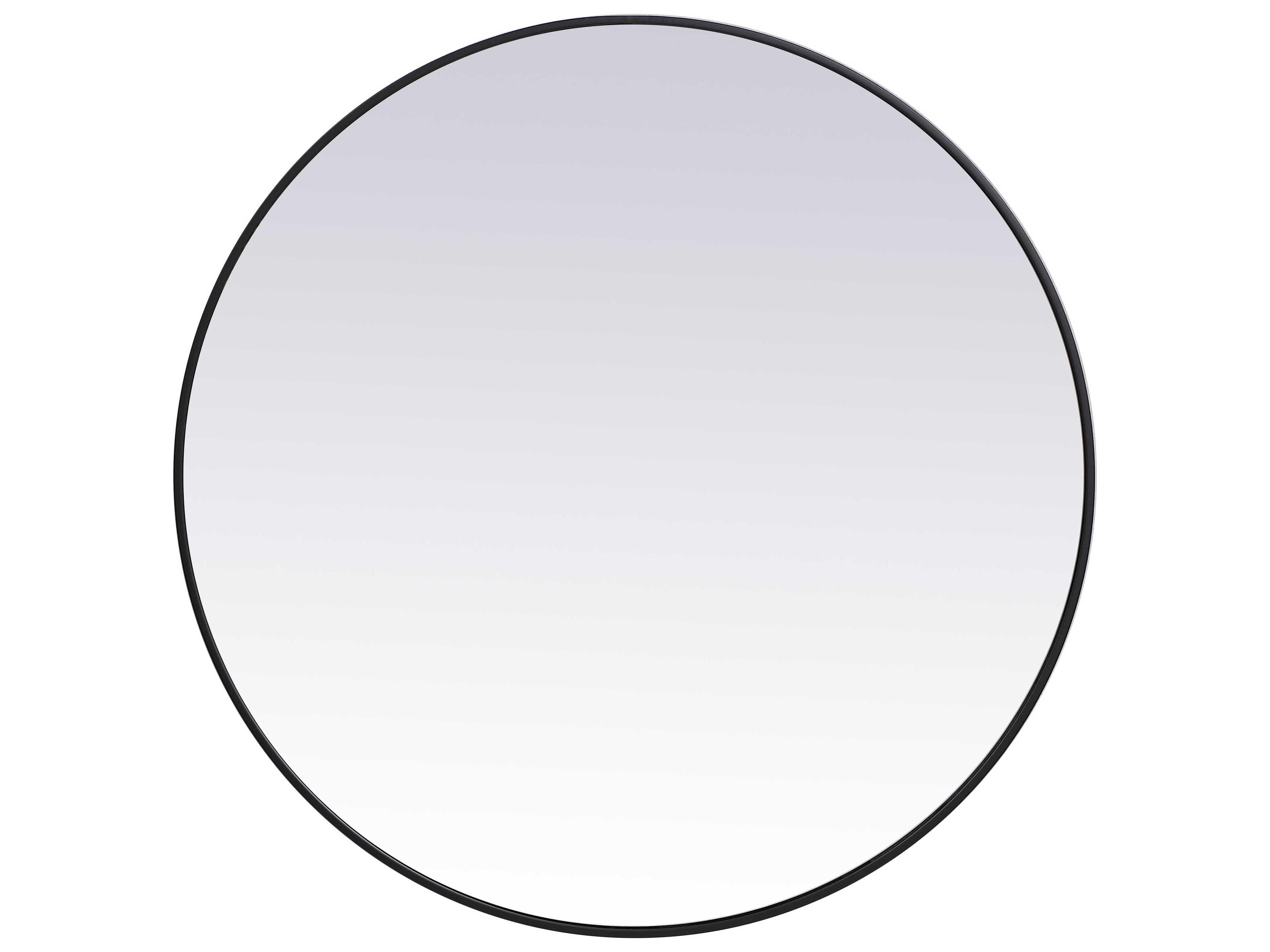 Elegant Lighting Eternity Black Round Wall Mirror