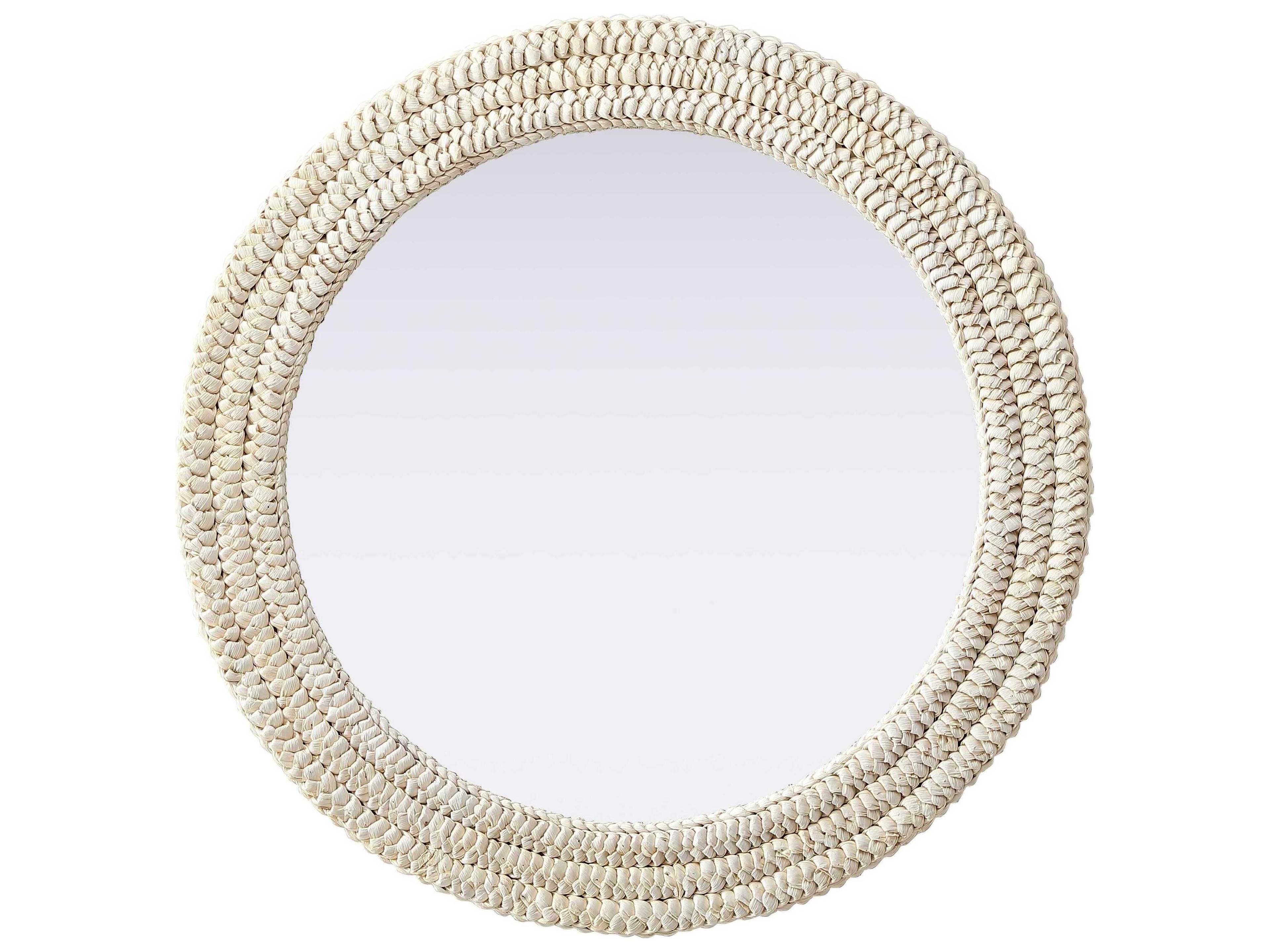 Elegant Lighting Marlowe Linen White Round Wall Mirror