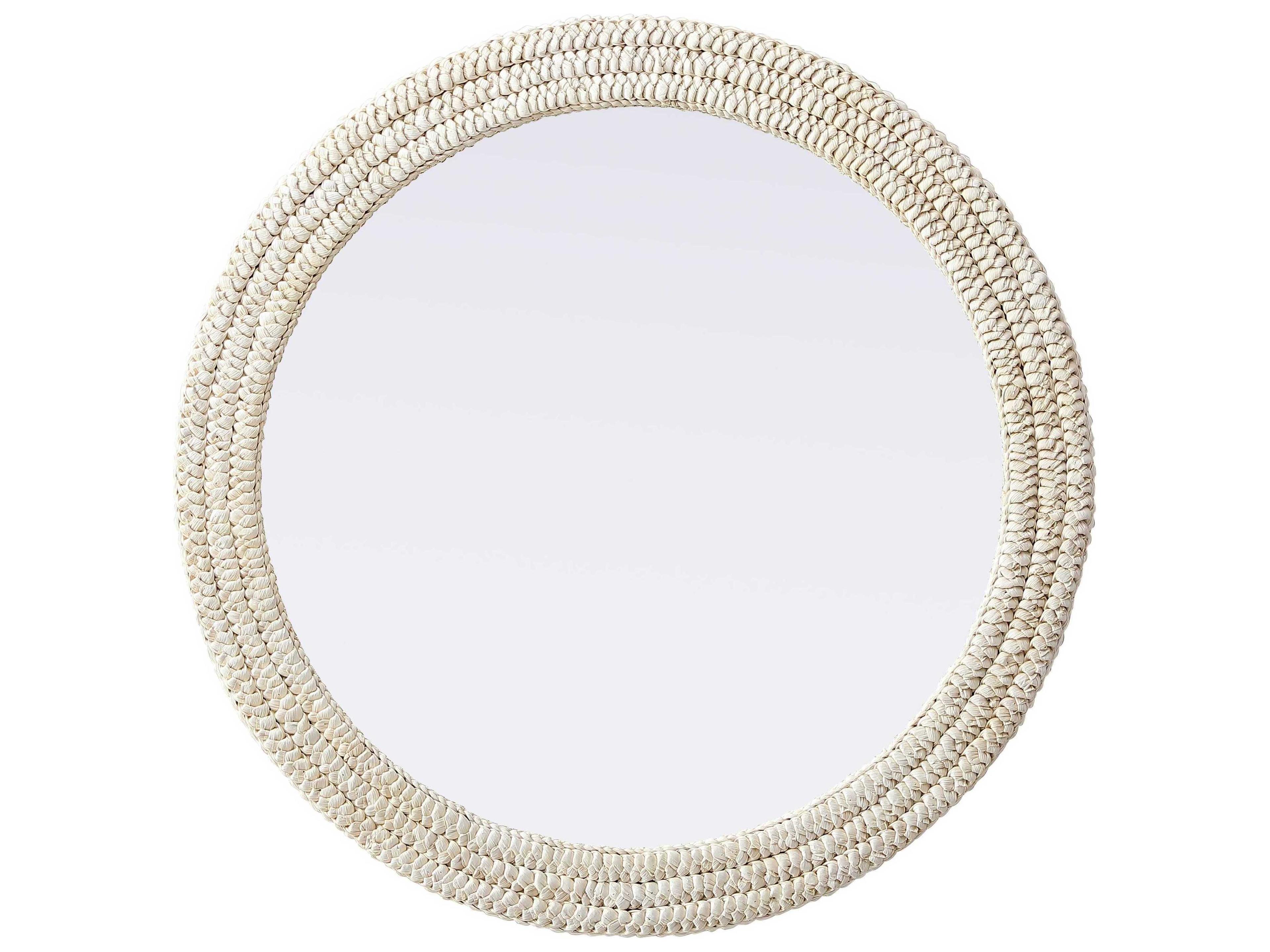 Elegant Lighting Marlowe Linen White Round Wall Mirror