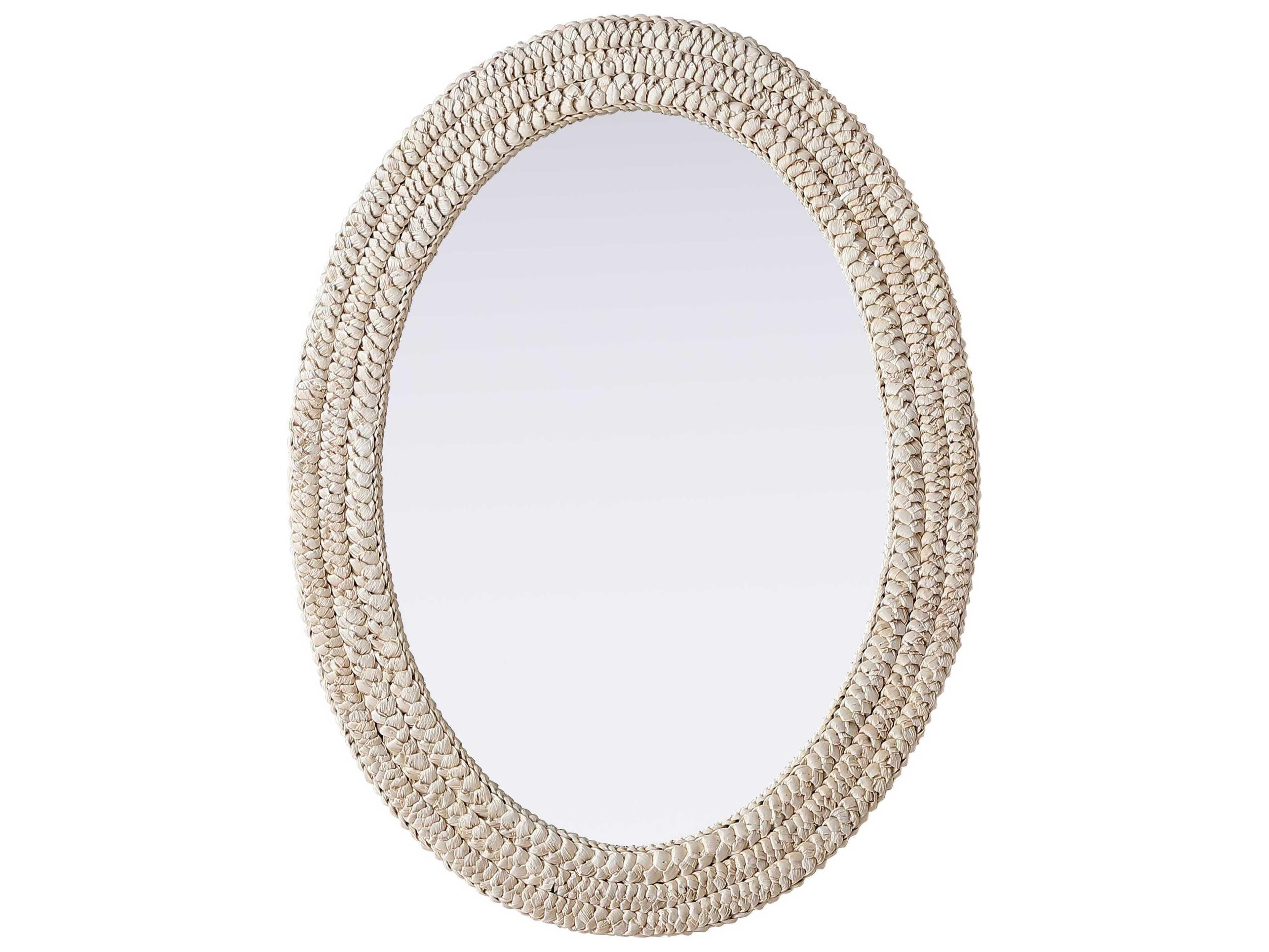 Elegant Lighting Marlowe Linen White Oval Wall Mirror