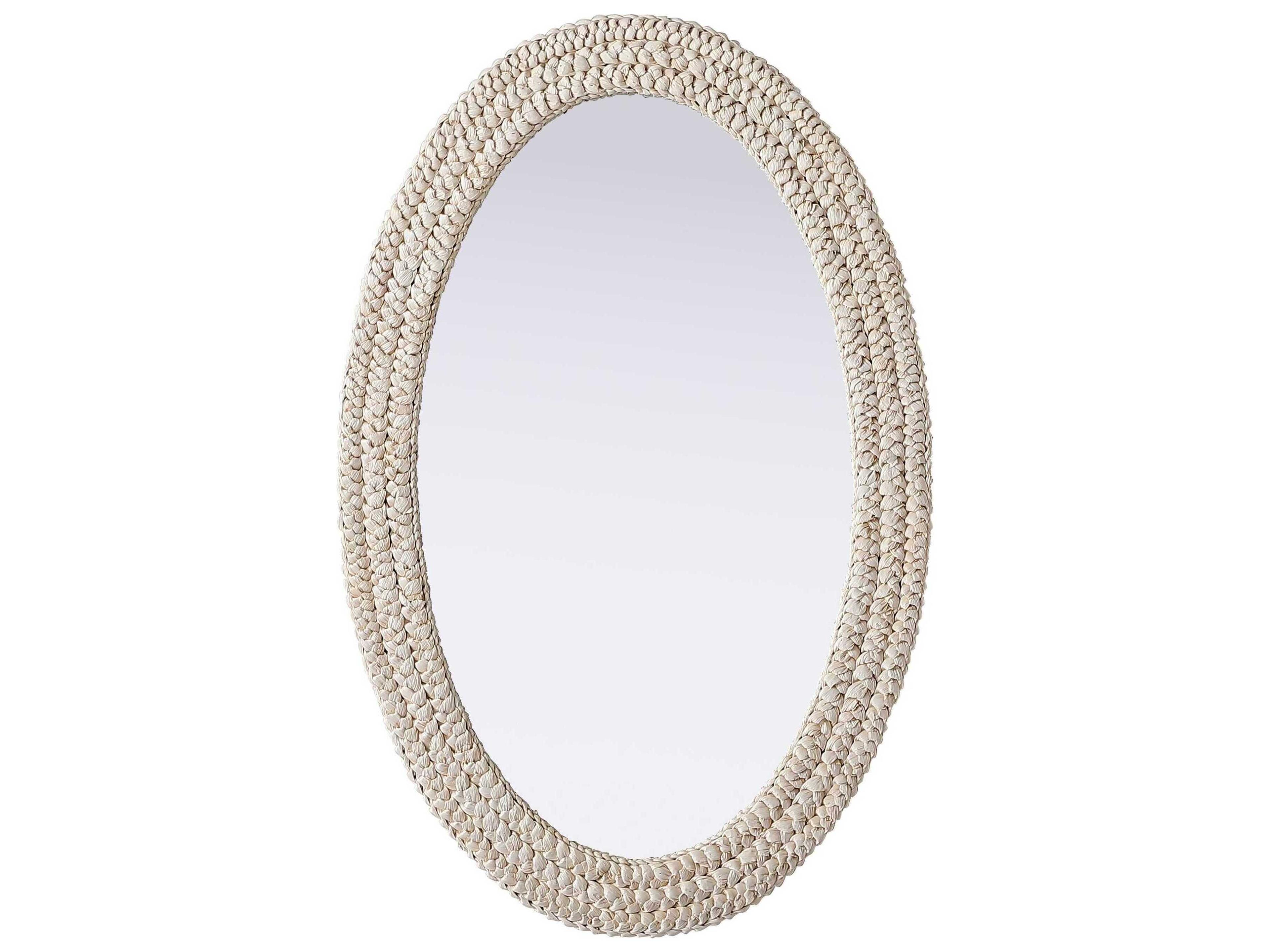 Elegant Lighting Marlowe Linen White Oval Wall Mirror