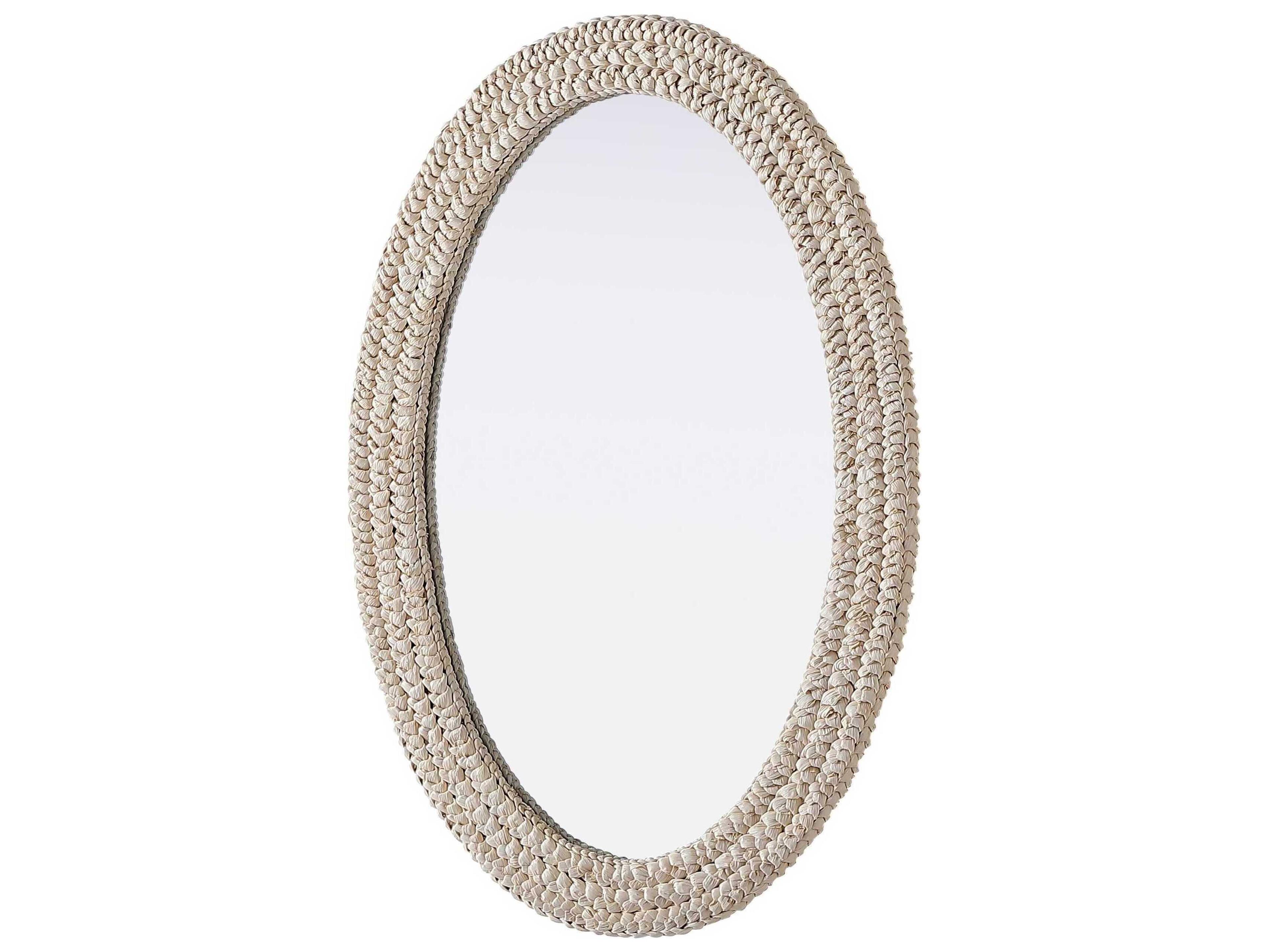 Elegant Lighting Marlowe Linen White Oval Wall Mirror