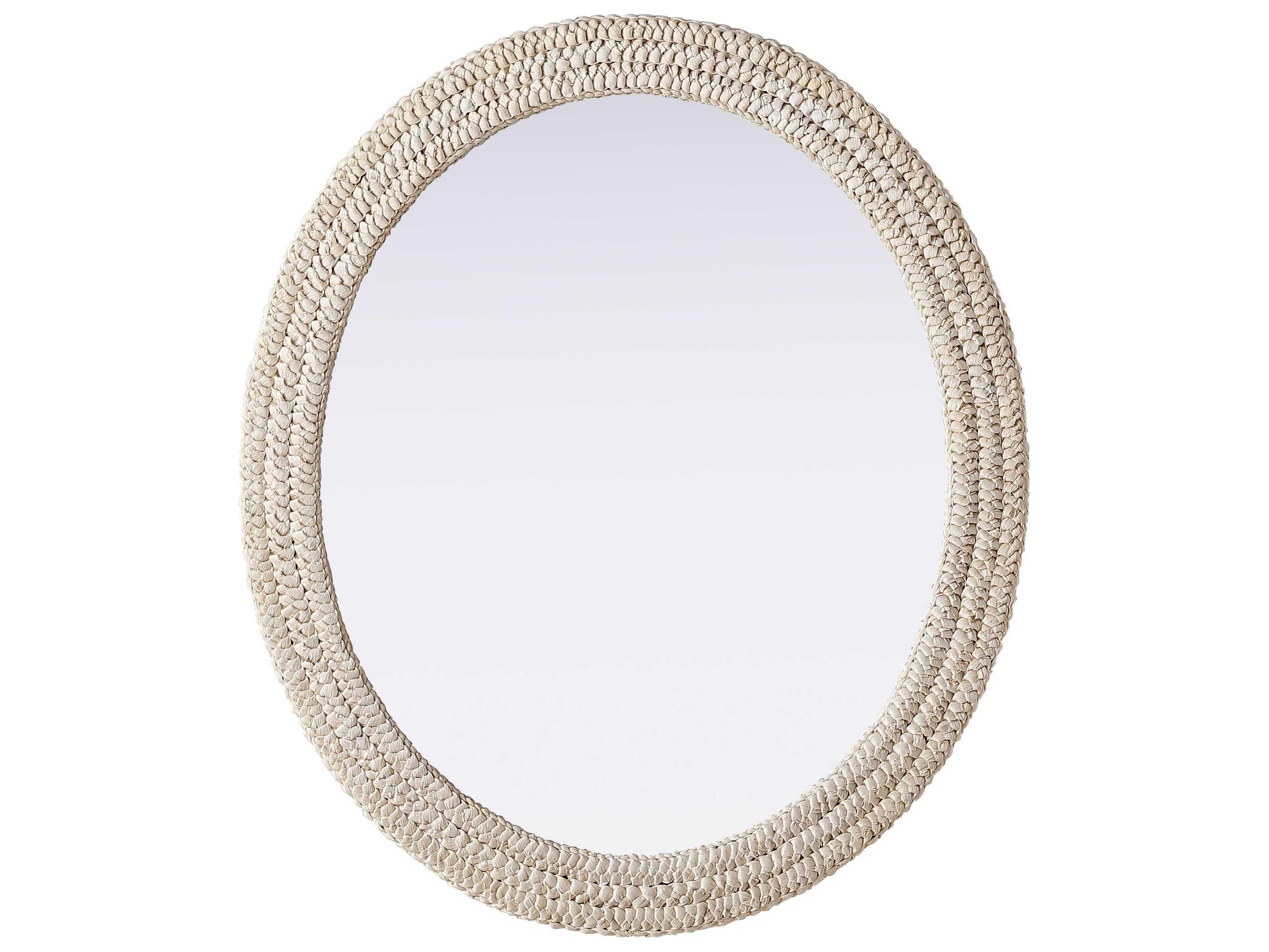 Elegant Lighting Marlowe Linen White Oval Wall Mirror