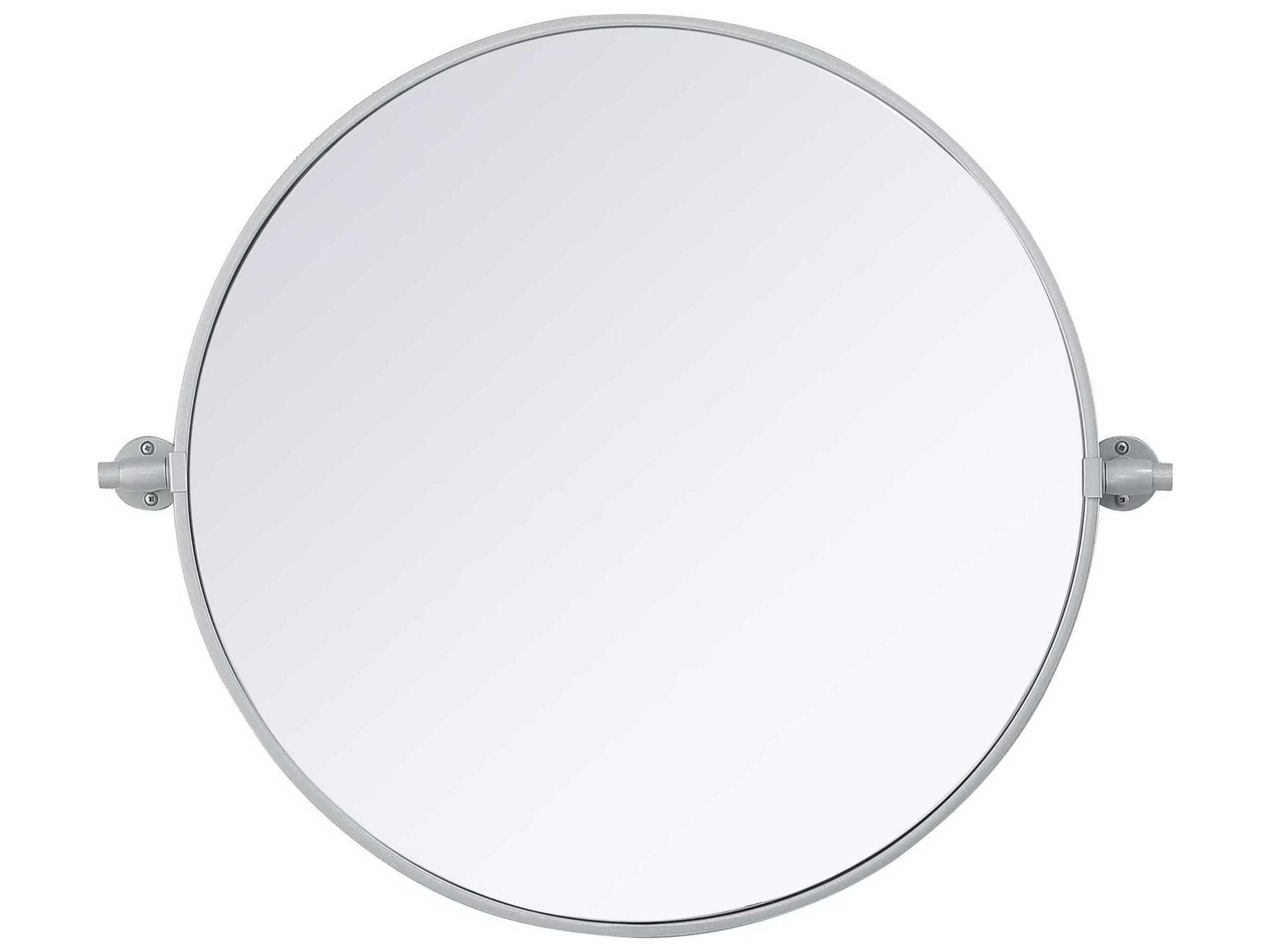 Elegant Lighting Amoura Silver Round Wall Mirror