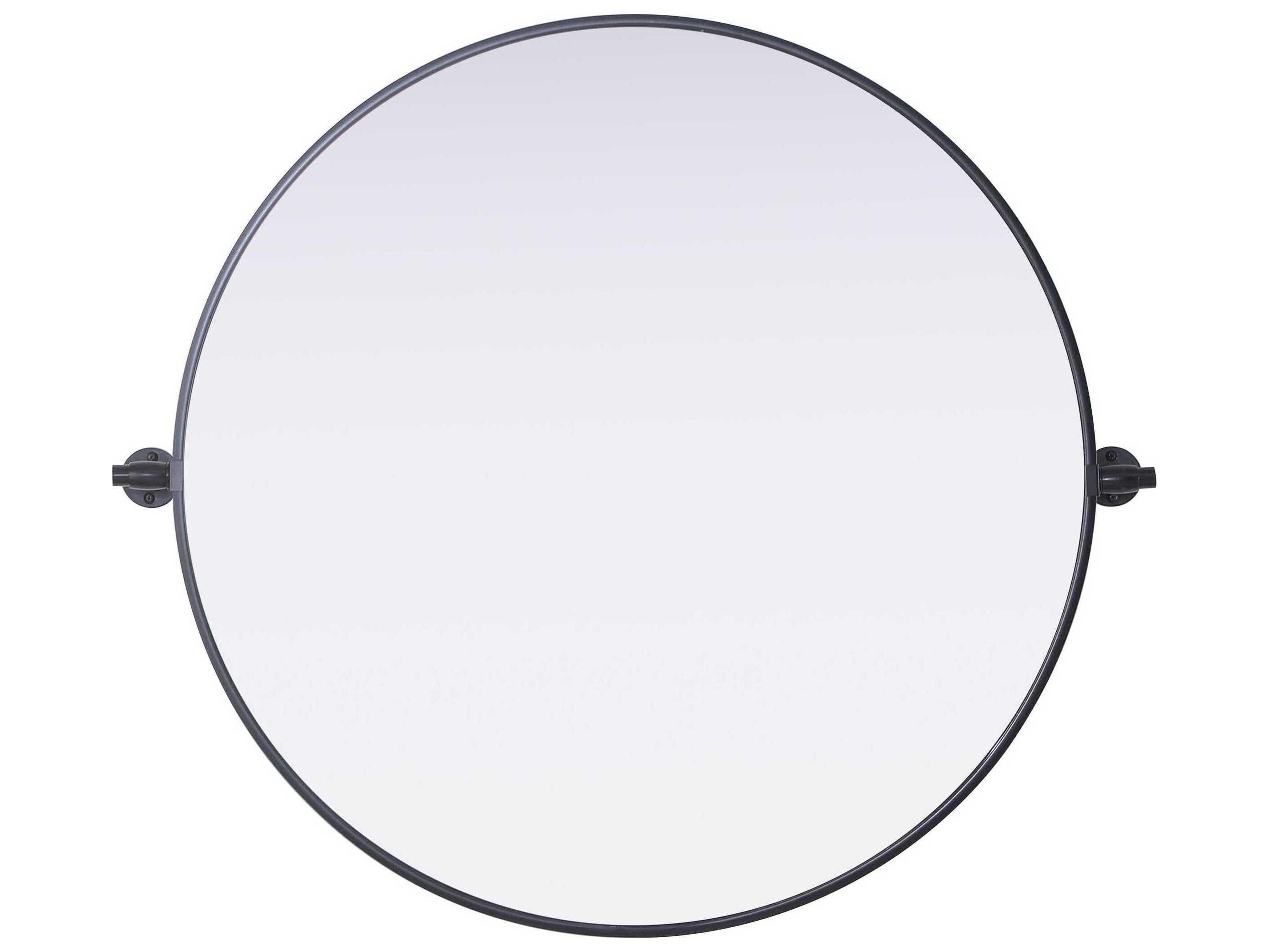 Elegant Lighting Amoura Black Round Wall Mirror