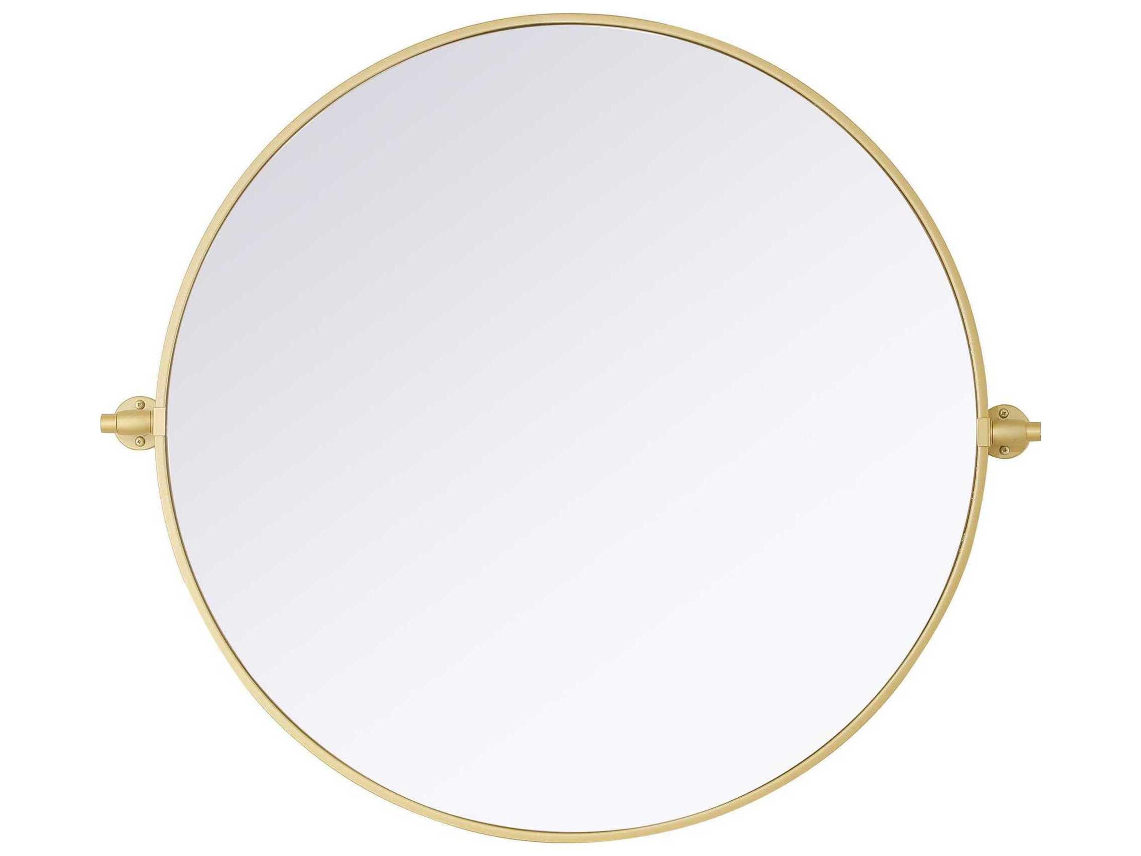 Elegant Lighting Amoura Brass Round Wall Mirror