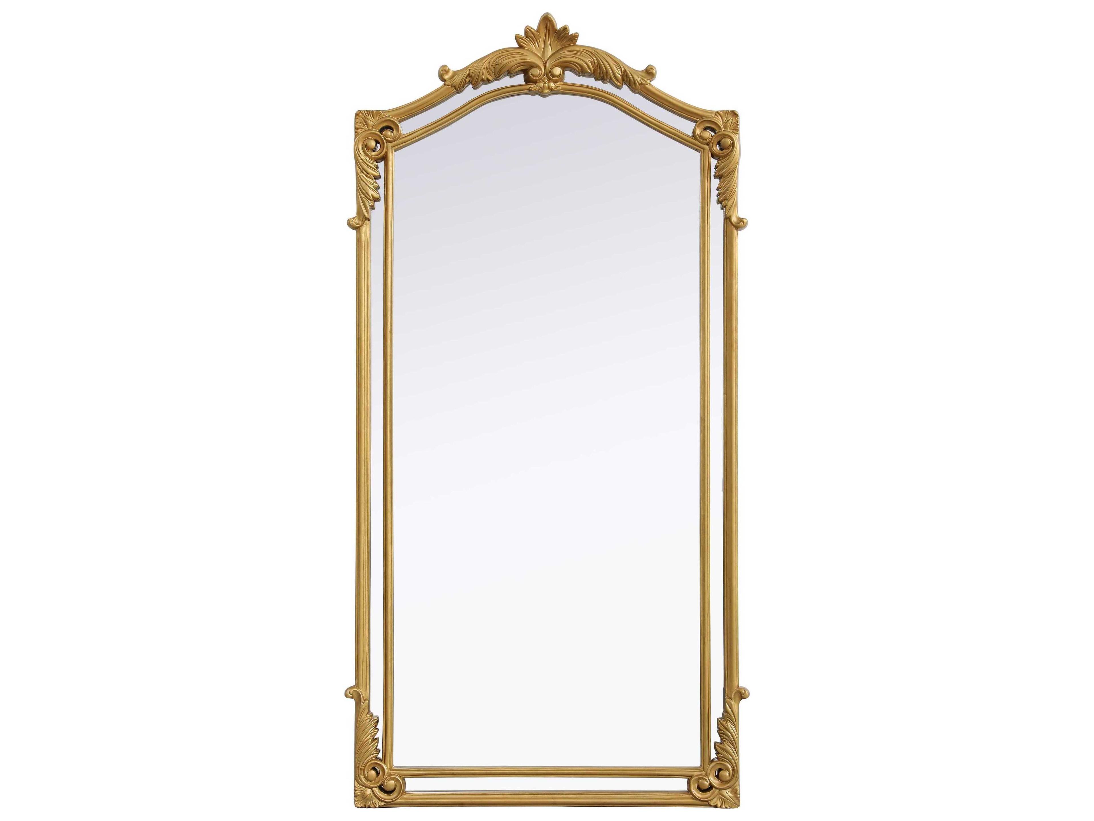 Elegant Lighting Madeline Distressed Gold Leaf Floor Mirror