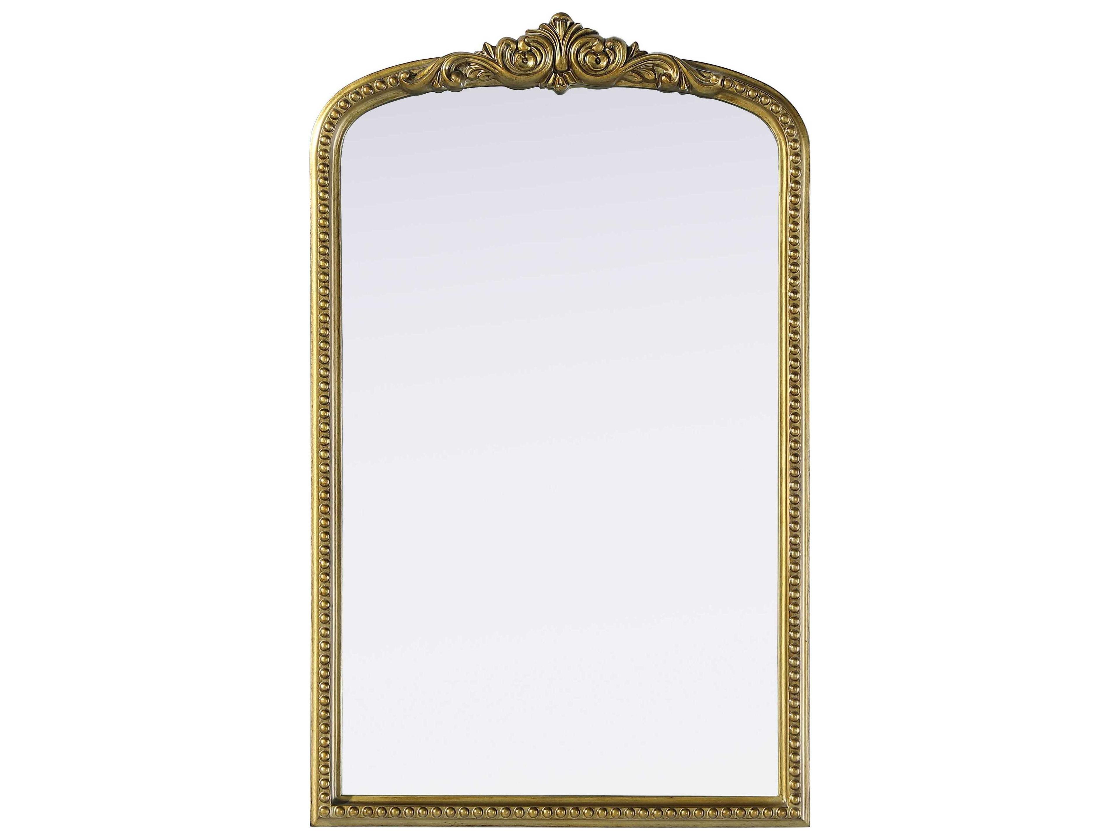 Elegant Lighting Naomi Distressed Antique Brass Wall Mirror