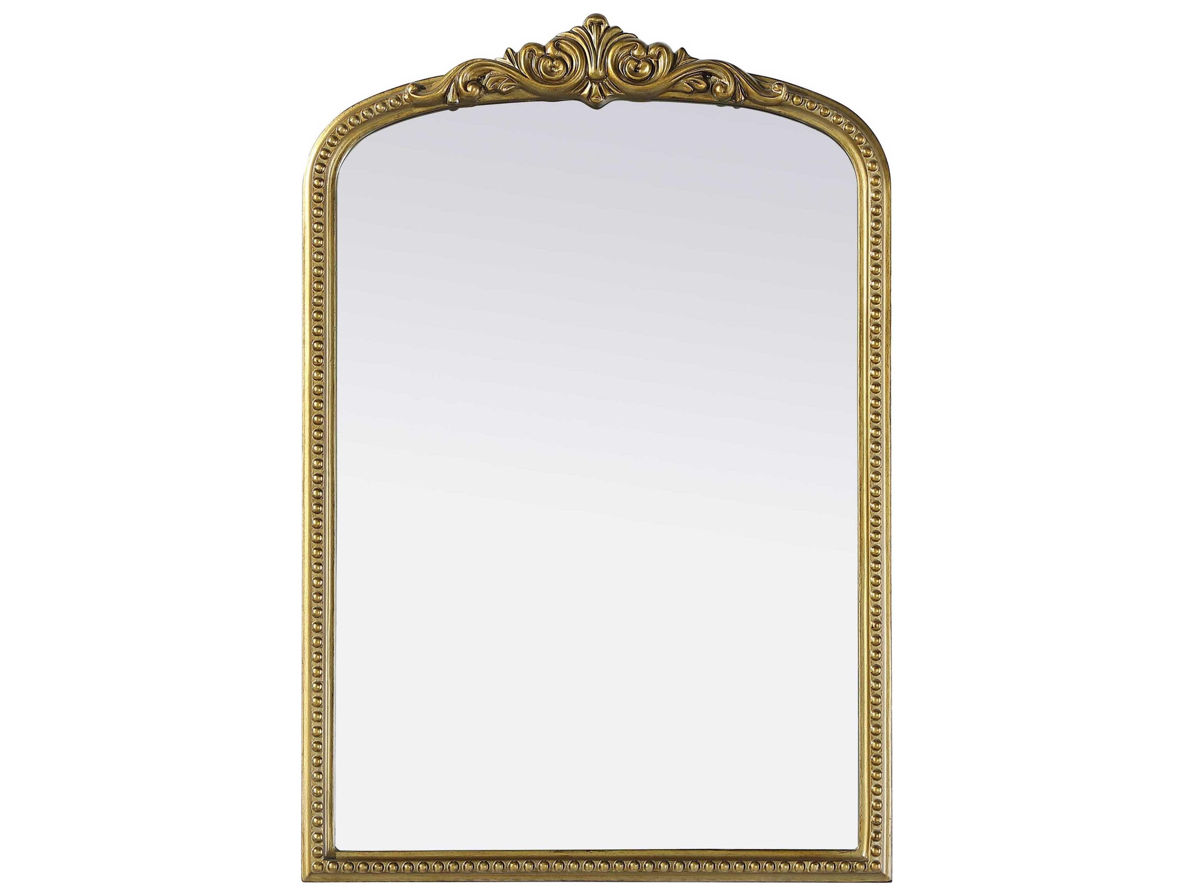 Elegant Lighting Naomi Distressed Antique Brass Wall Mirror
