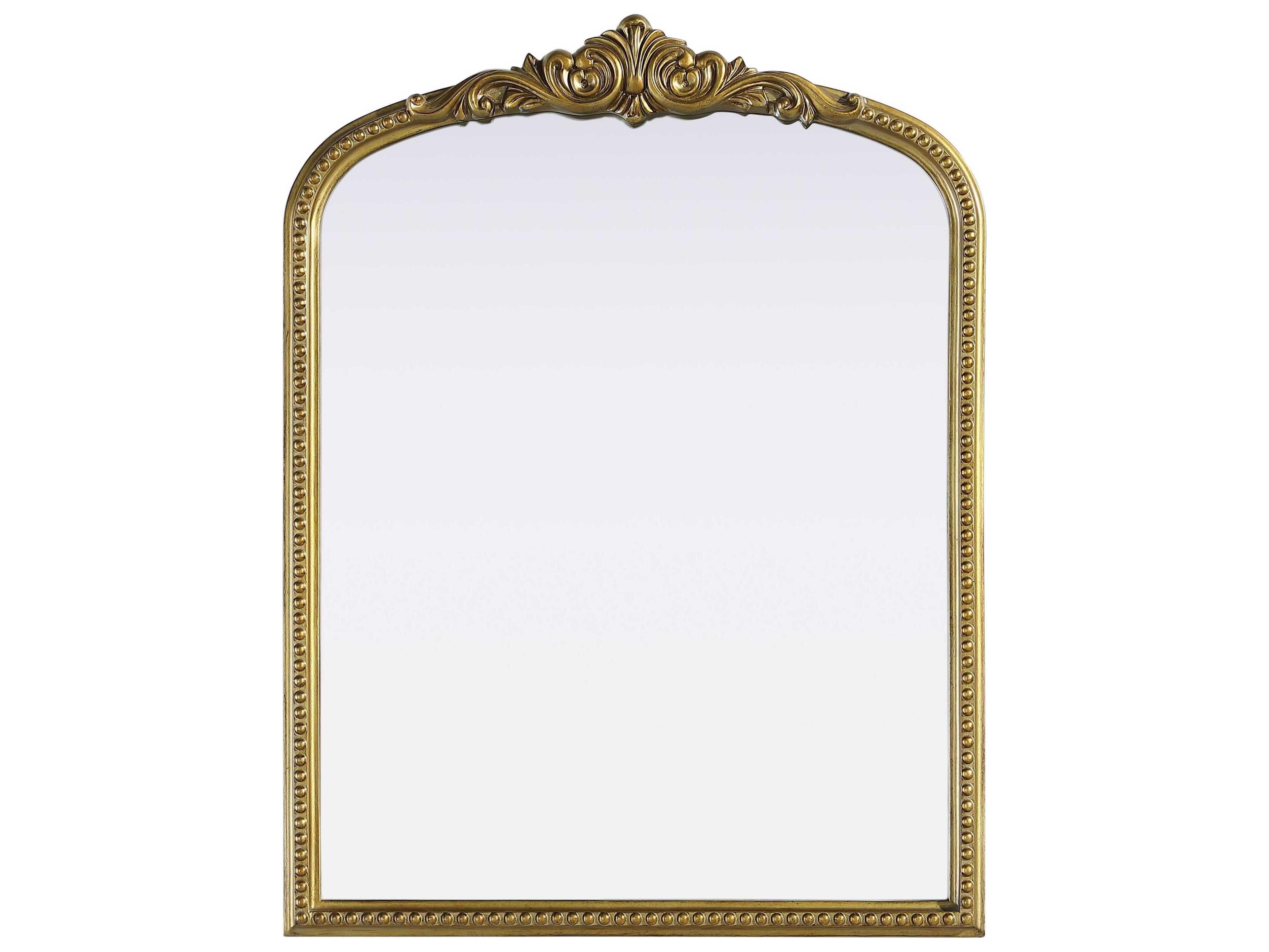 Elegant Lighting Naomi Distressed Antique Brass Wall Mirror