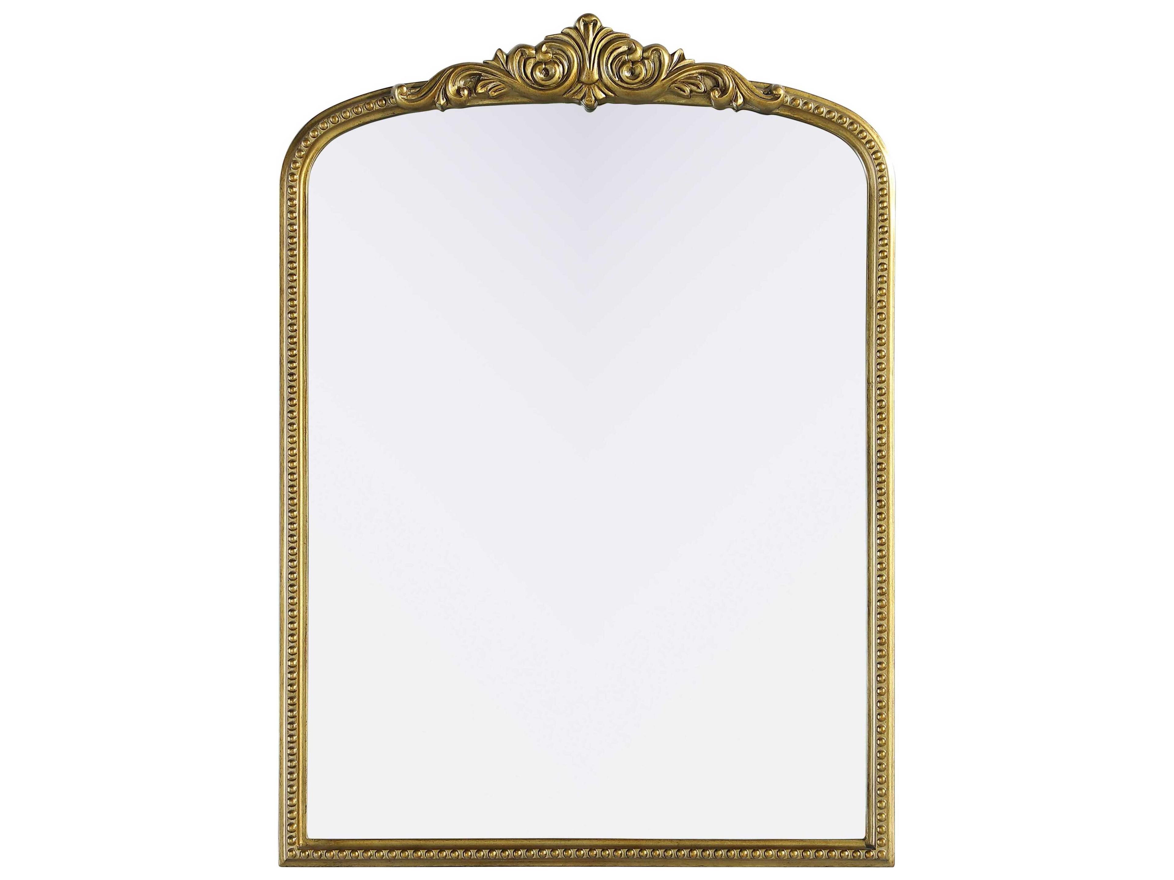 Elegant Lighting Naomi Distressed Antique Brass Wall Mirror
