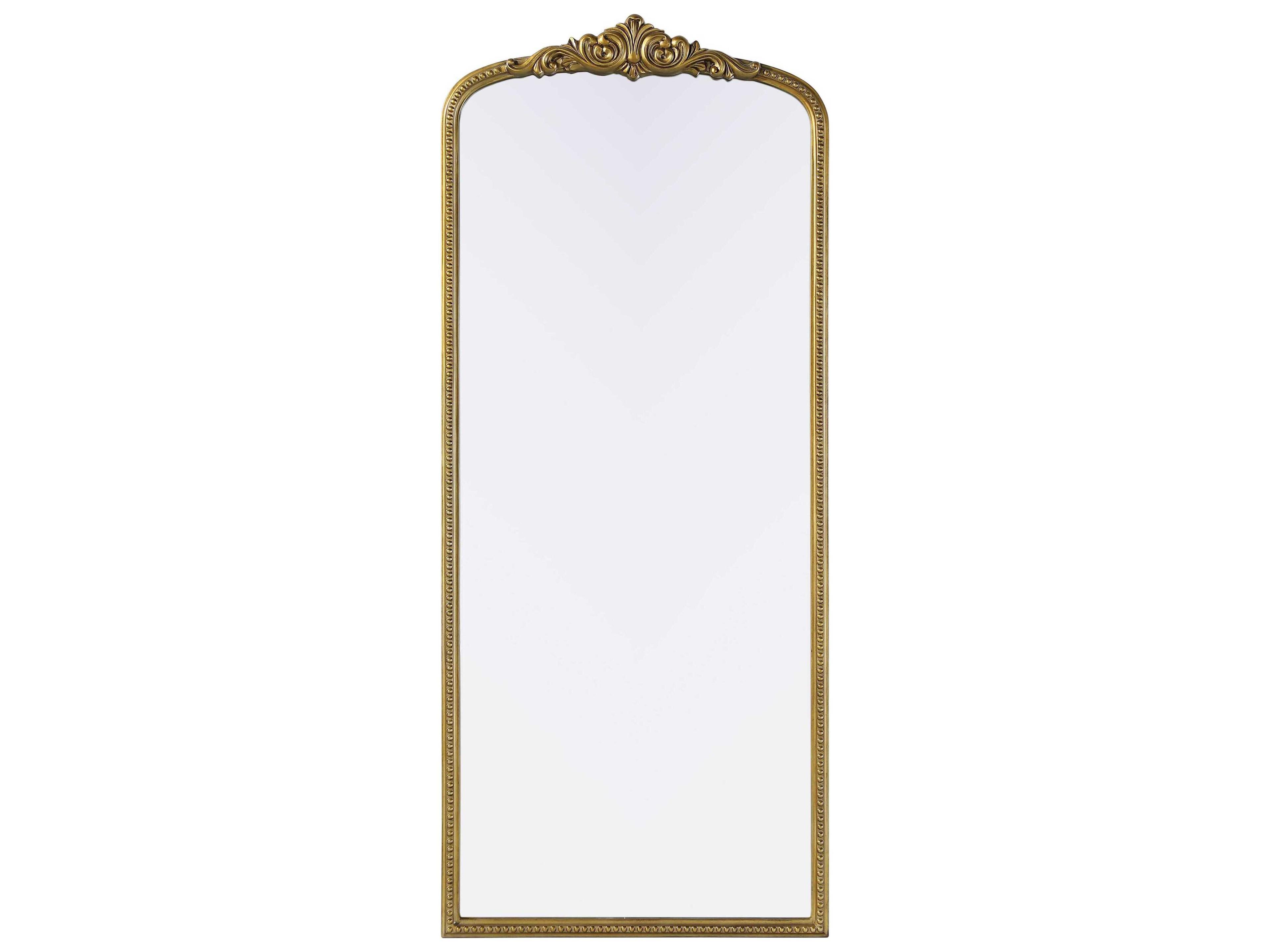 Elegant Lighting Naomi Distressed Antique Brass Floor Mirror