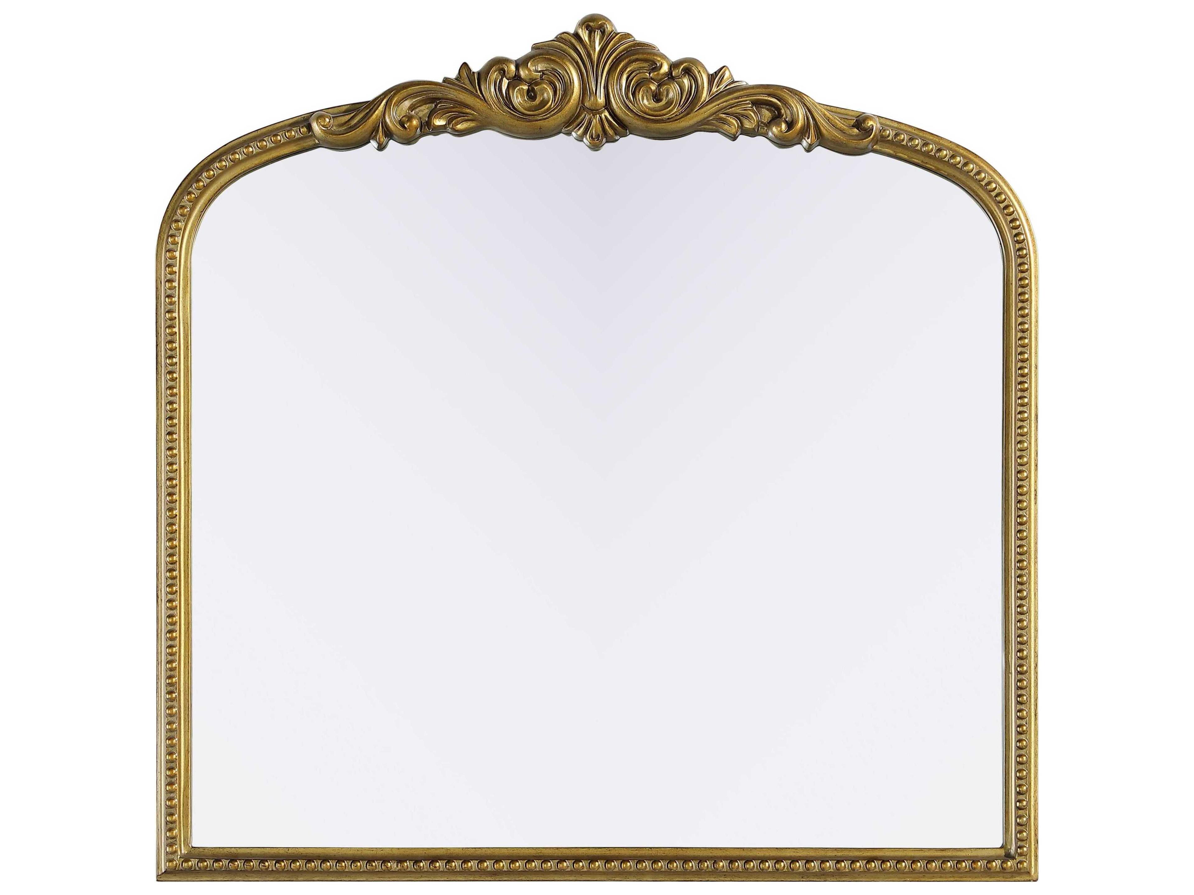 Elegant Lighting Naomi Distressed Antique Brass Wall Mirror