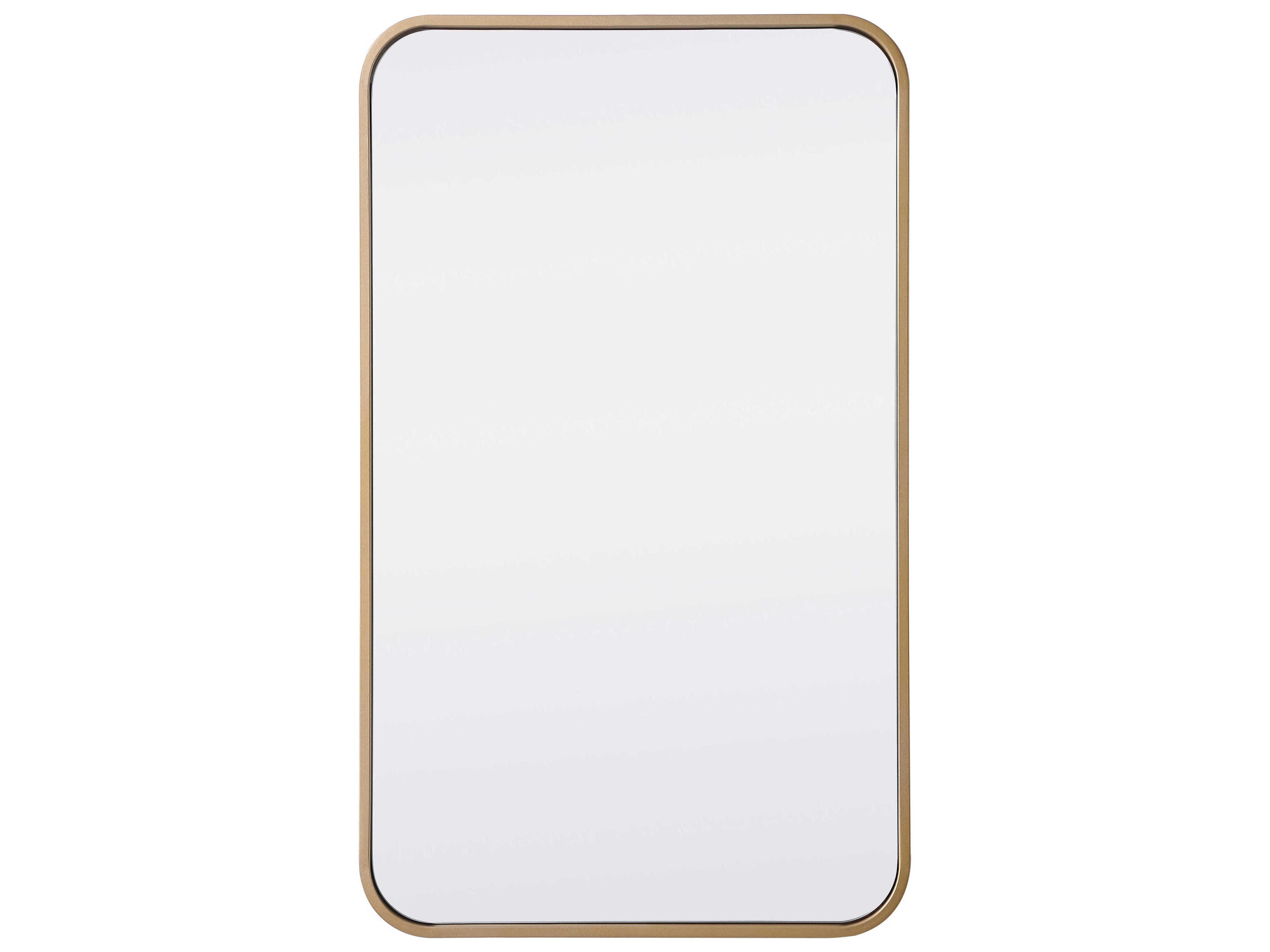 Elegant Lighting Evermore Brass Rectangular Wall Mirror