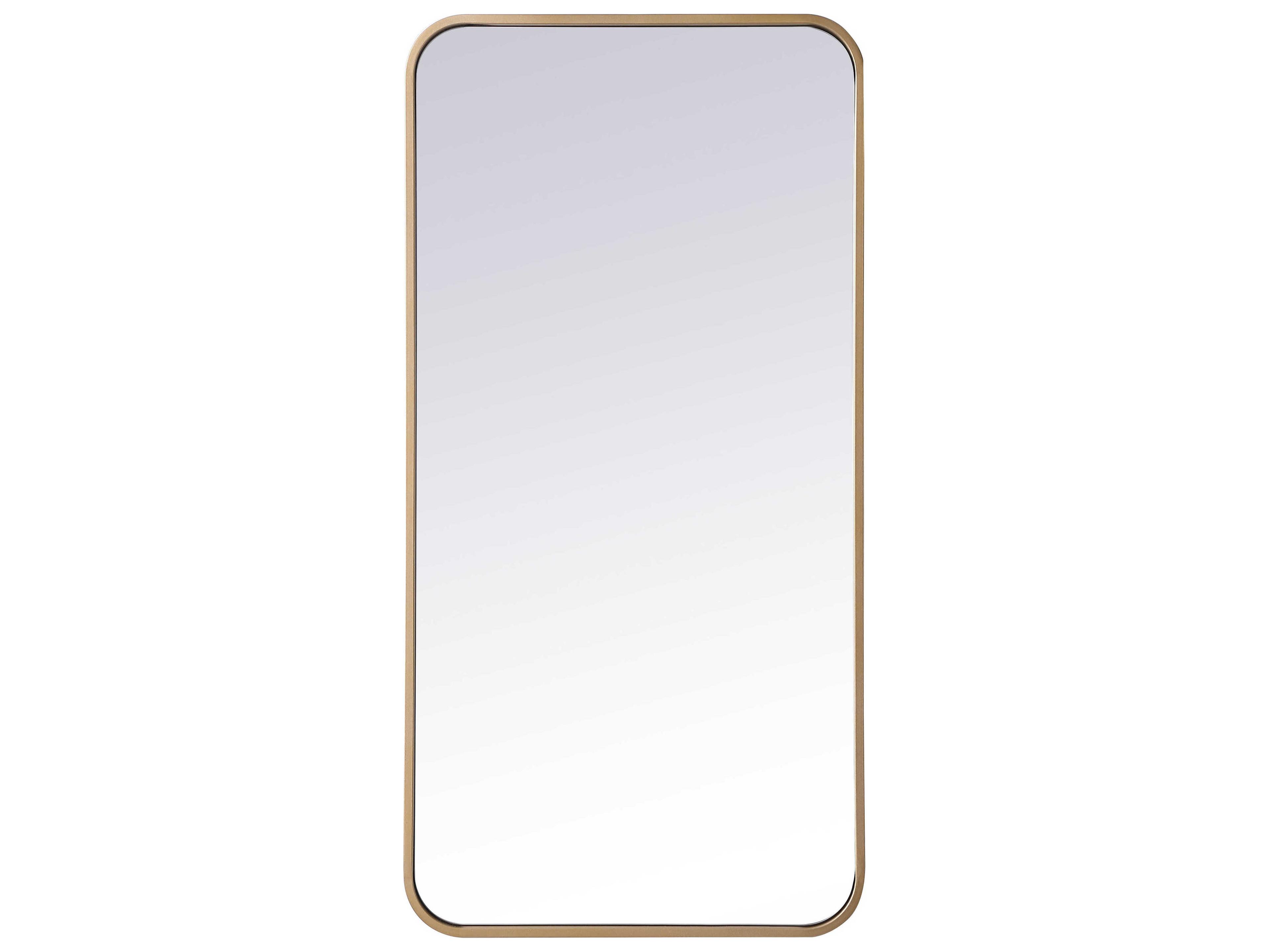 Elegant Lighting Evermore Brass Rectangular Wall Mirror