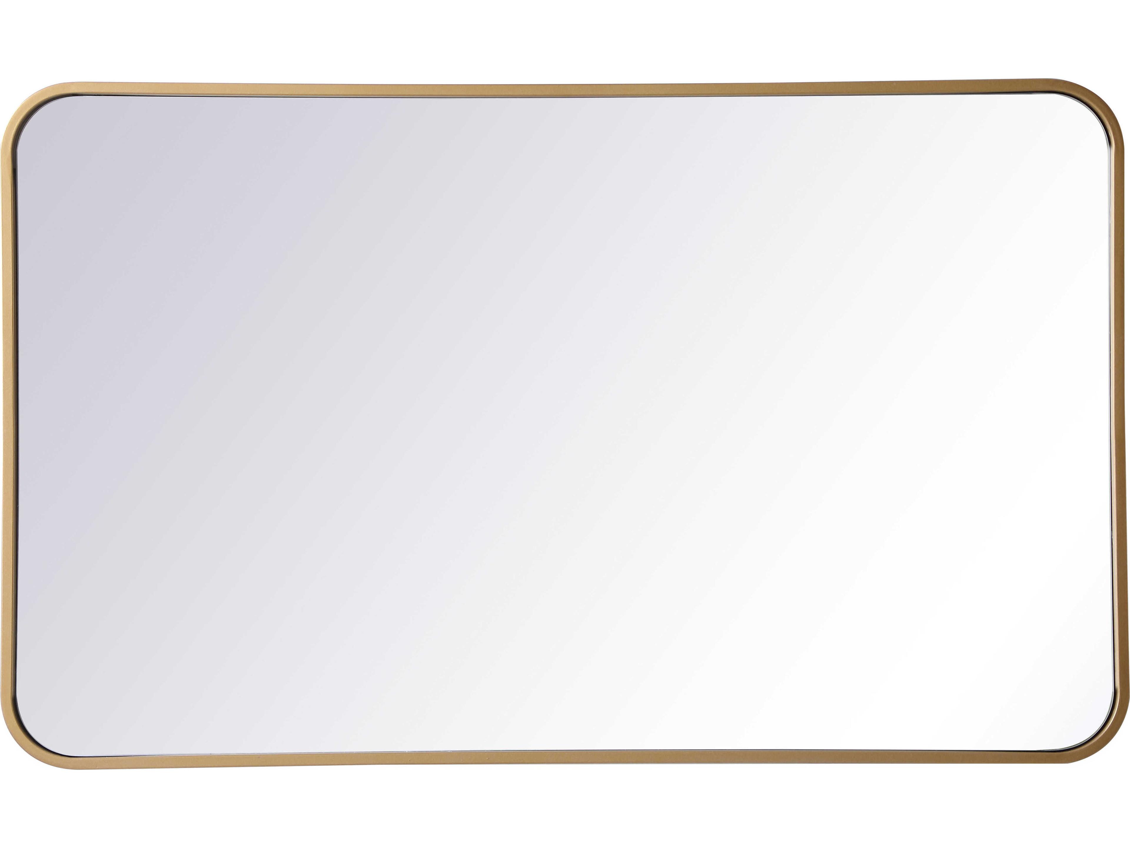 Elegant Lighting Evermore Brass Rectangular Wall Mirror