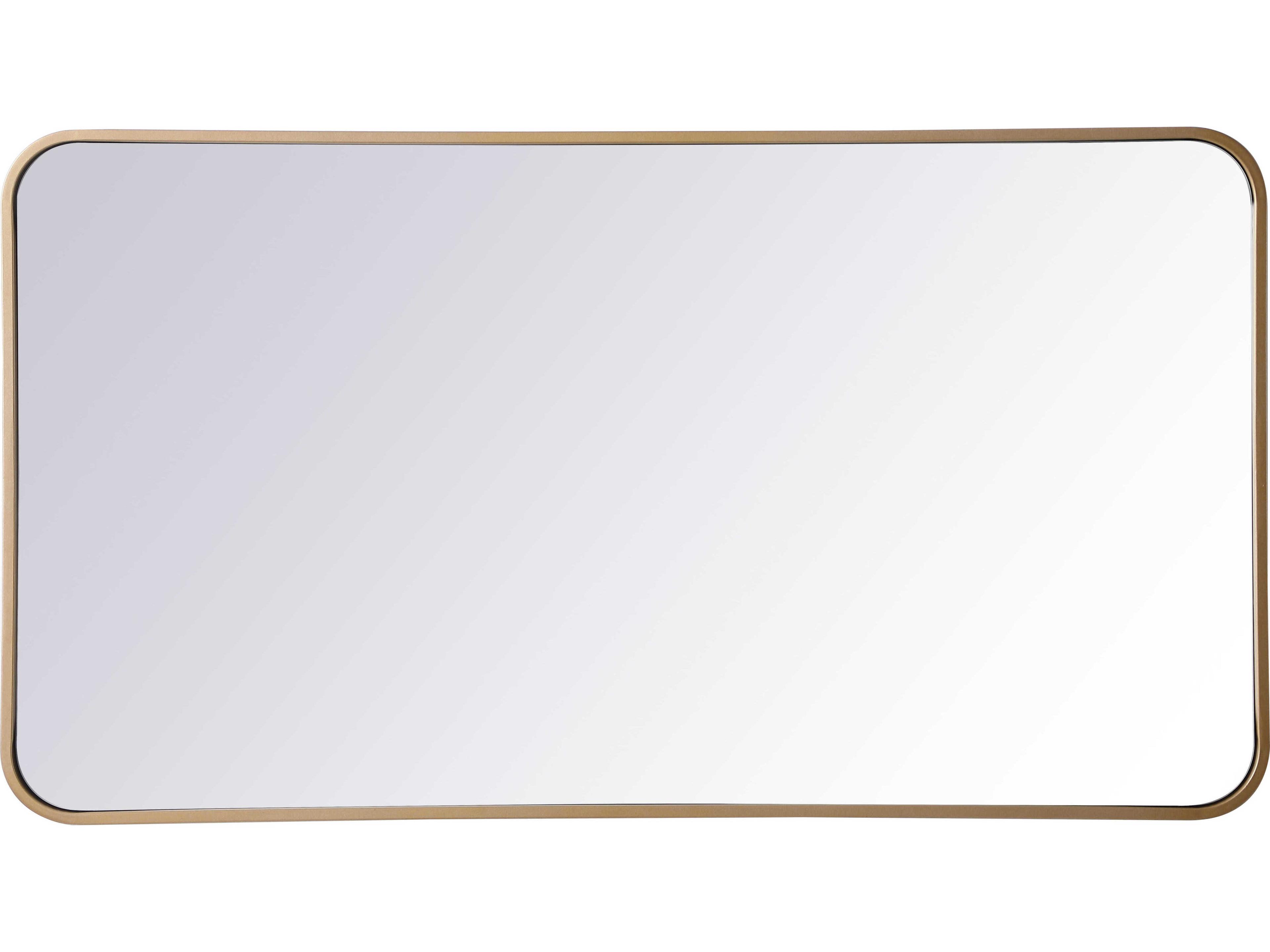 Elegant Lighting Evermore Brass Rectangular Wall Mirror