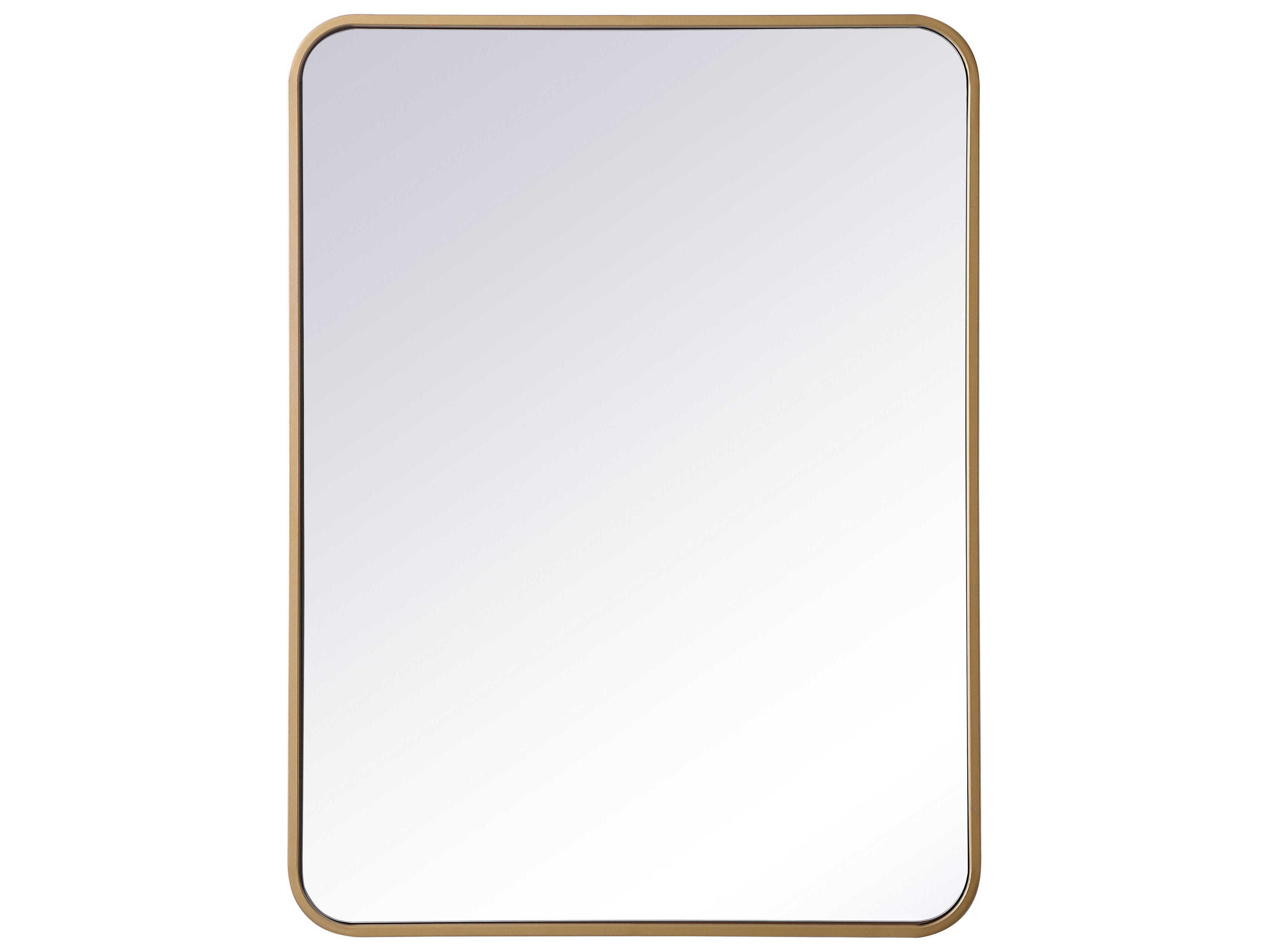 Elegant Lighting Evermore Brass Rectangular Wall Mirror