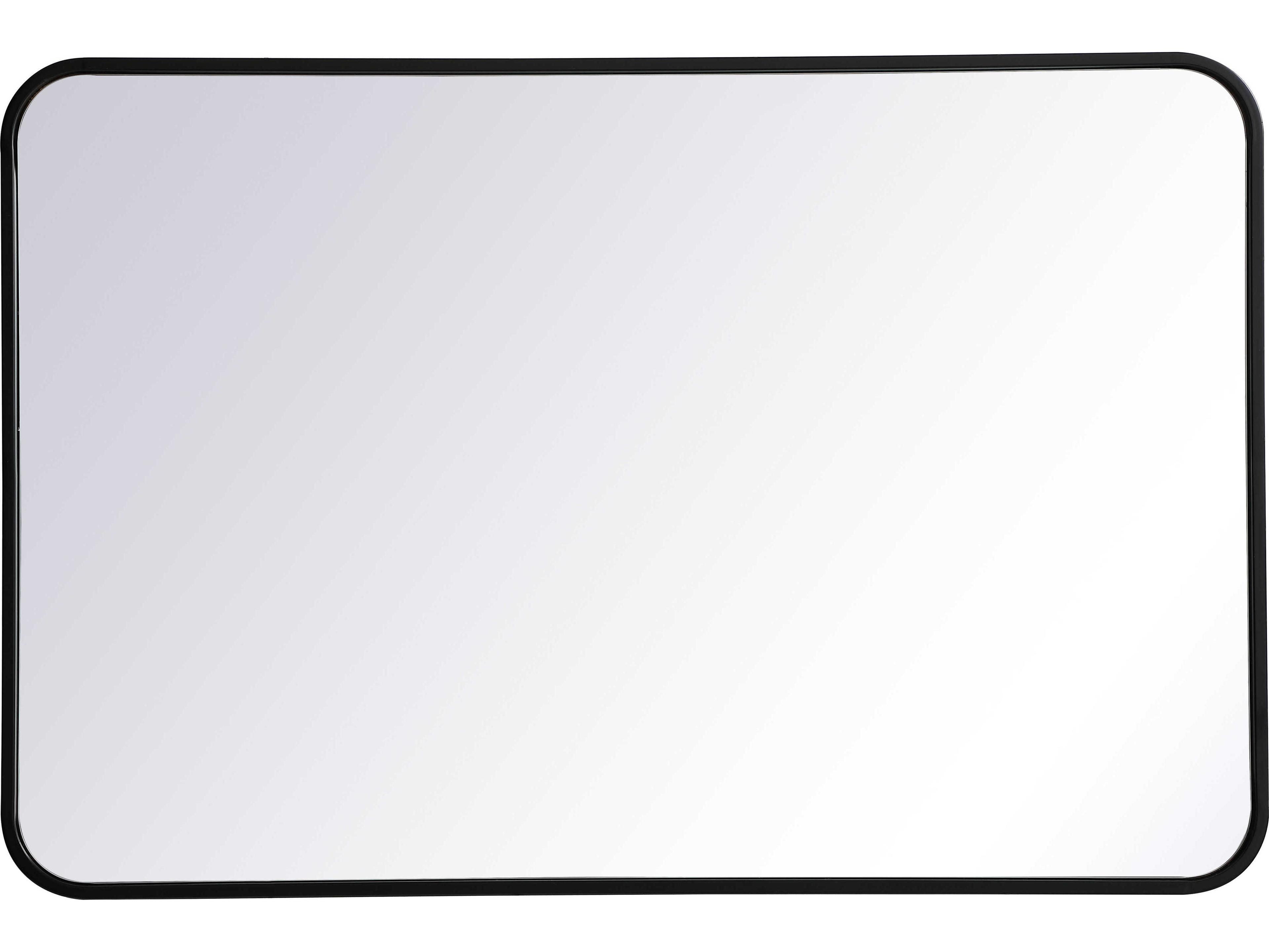 Elegant Lighting Evermore Black Rectangular Wall Mirror