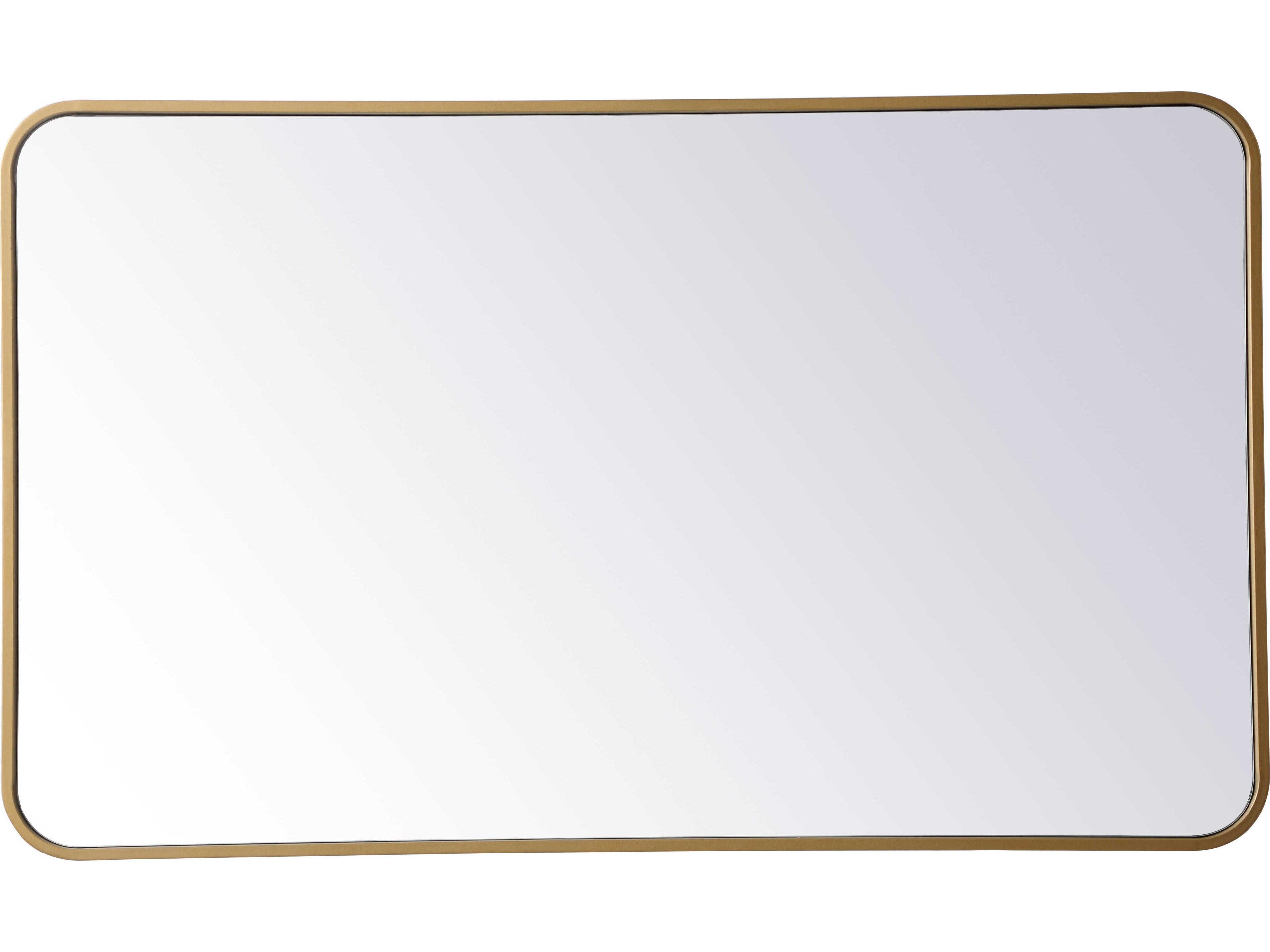 Elegant Lighting Evermore Brass Rectangular Wall Mirror