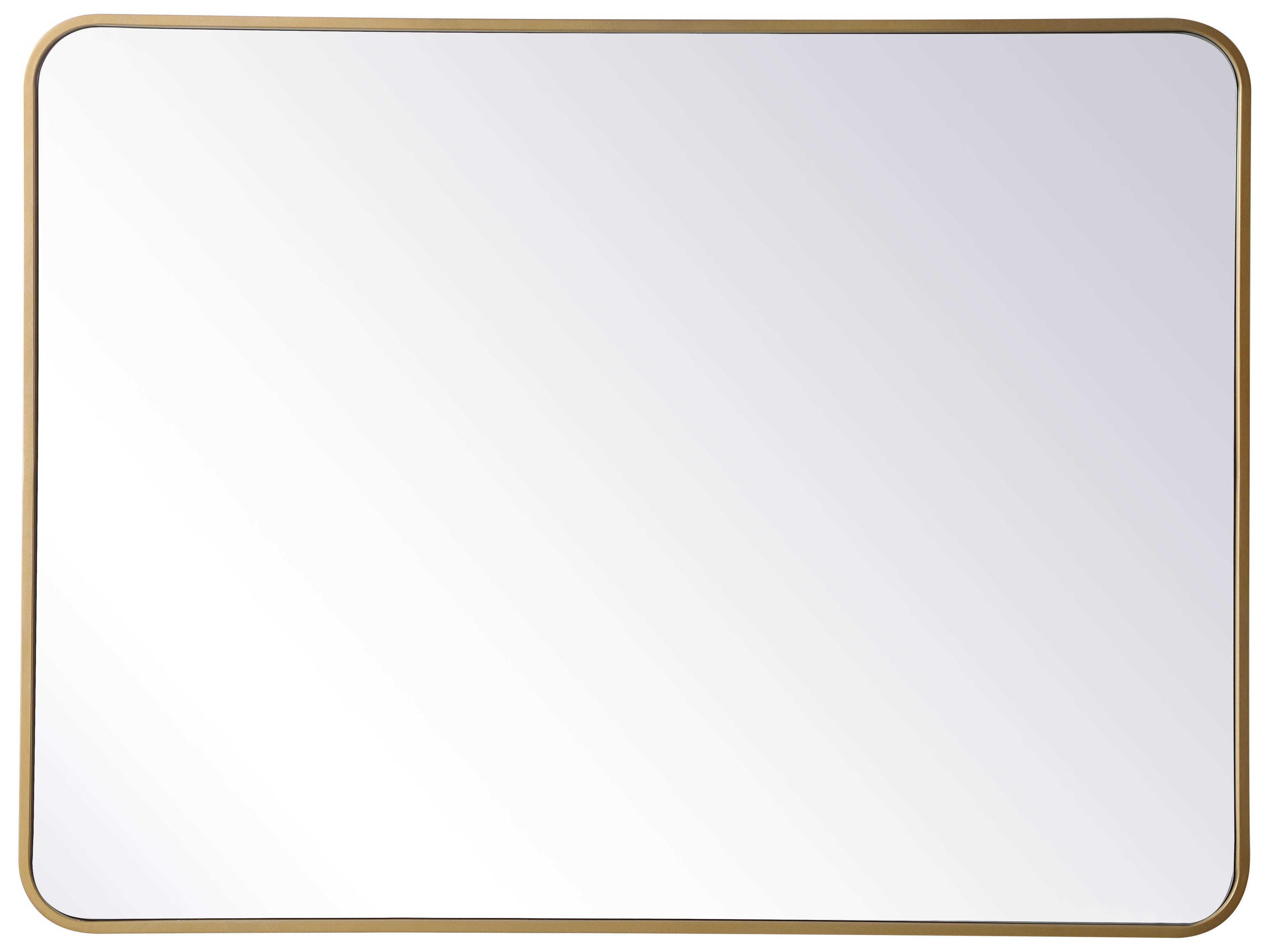 Elegant Lighting Evermore Brass Rectangular Wall Mirror