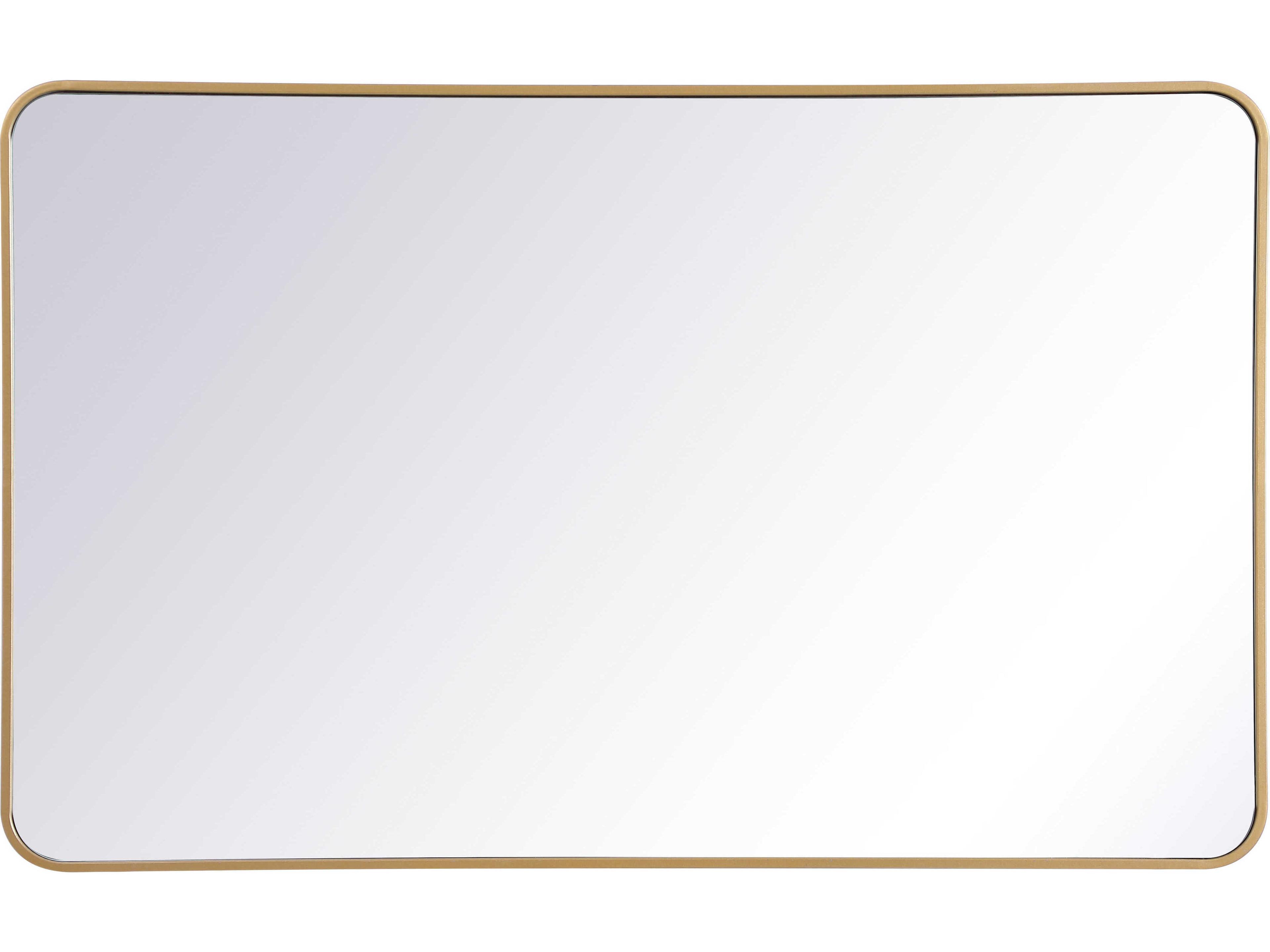 Elegant Lighting Evermore Brass Rectangular Wall Mirror
