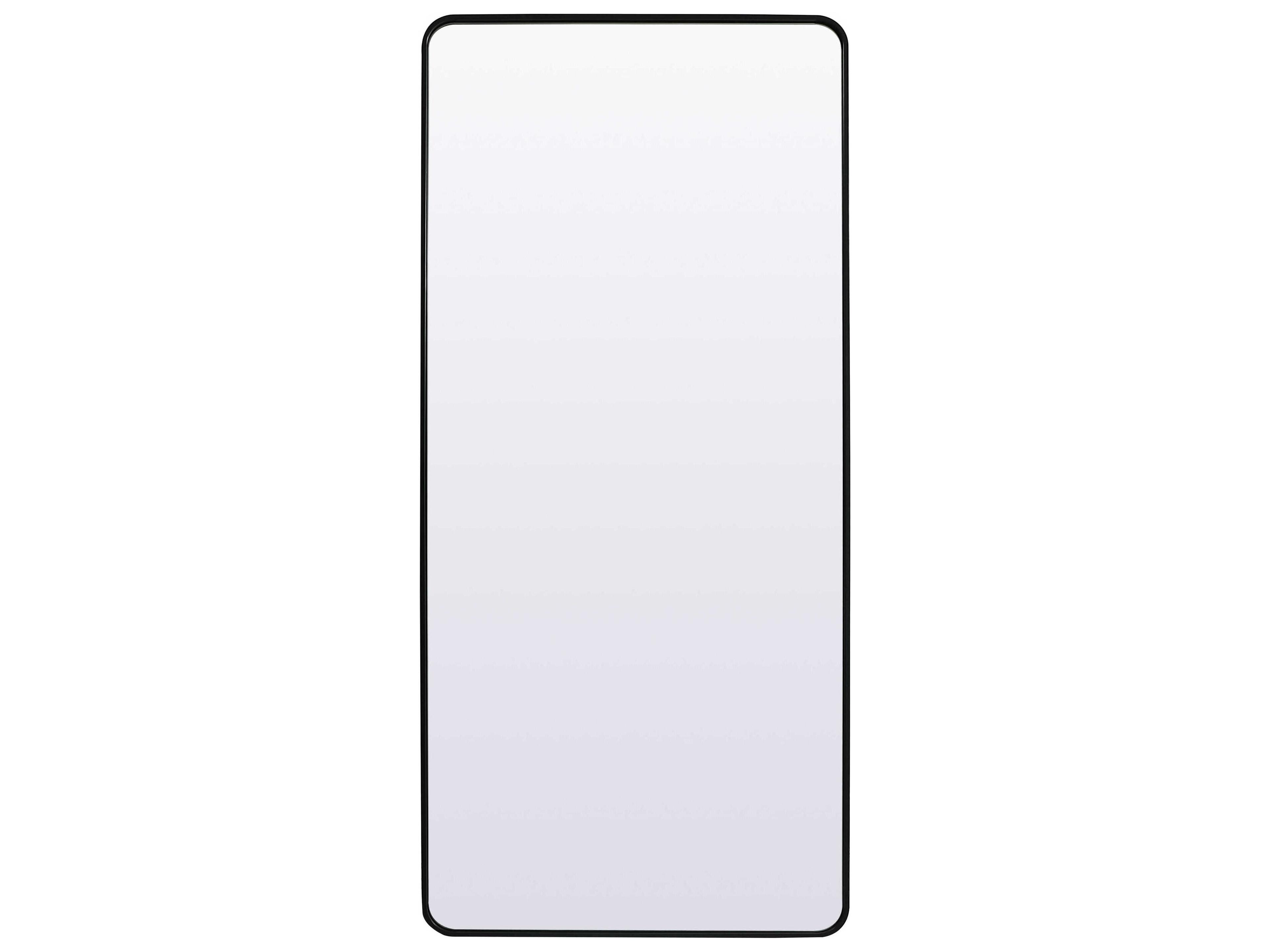 Elegant Lighting Evermore Black Rectangular Floor Mirror