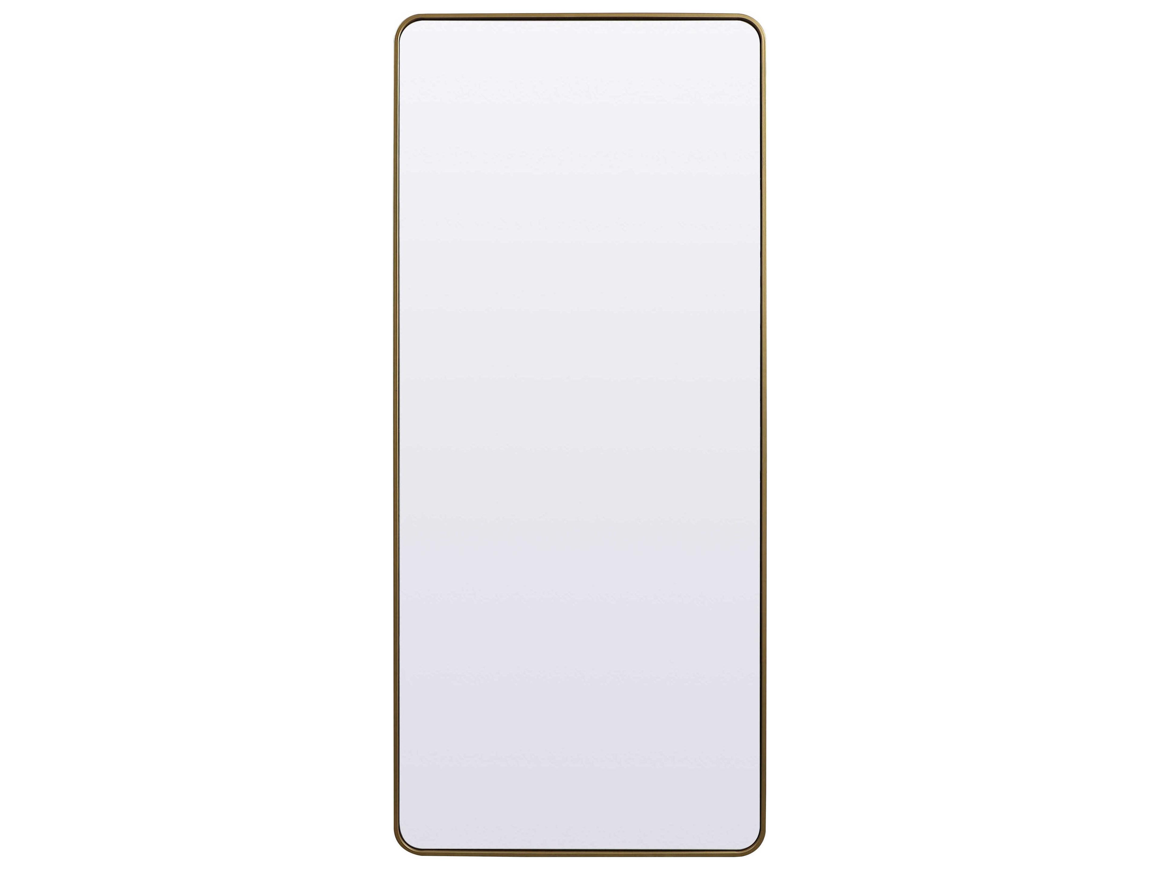Elegant Lighting Evermore Brass Rectangular Floor Mirror