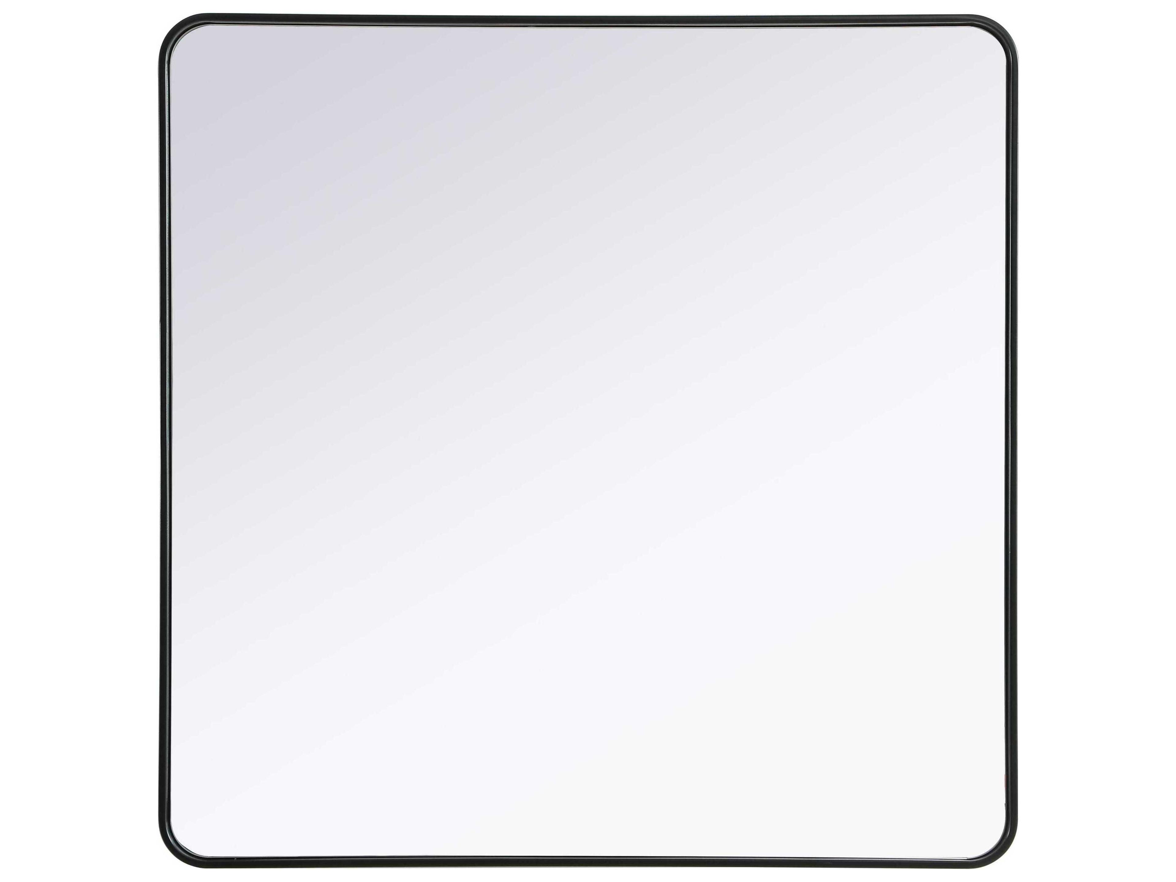 Elegant Lighting Remy Black Square Wall Mirror